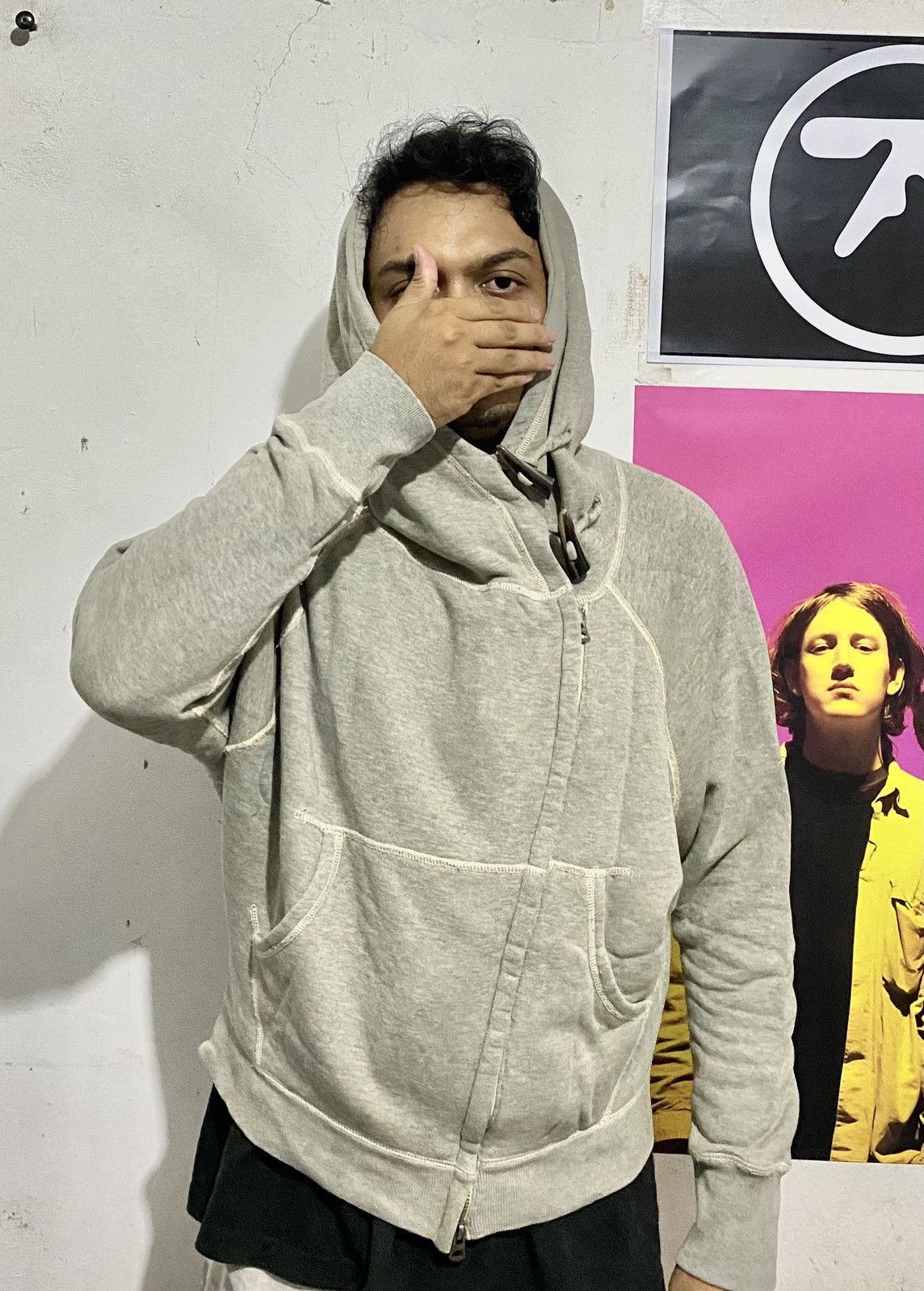 image of Issey Miyake x John Bull Bindingoffervintage Archives Johnbull Ziphoodie in Grey (Size Medium)