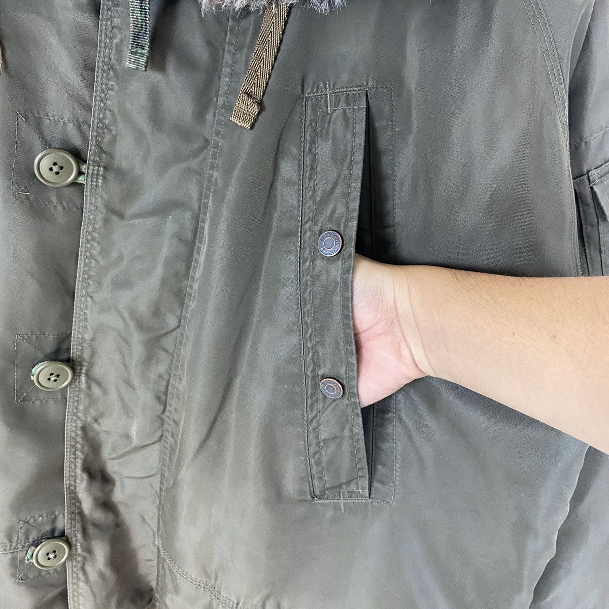 Gap Gap Military Calif Fur Hooded Tactical Jacket Size US L / EU 52-54 / 3 - 12 Thumbnail