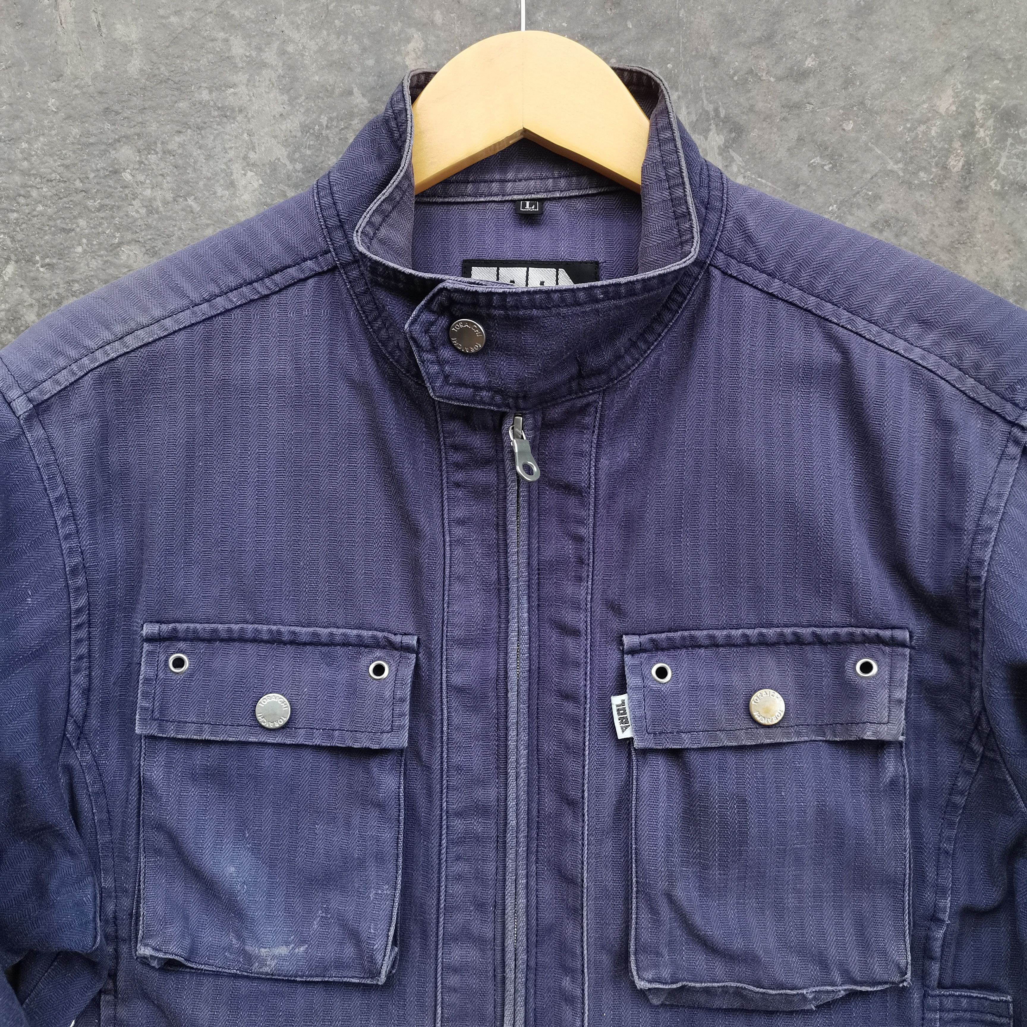 Japanese Brand Vintage TORAICHI Distress Faded Trucker Jacket Size US L / EU 52-54 / 3 - 5 Thumbnail