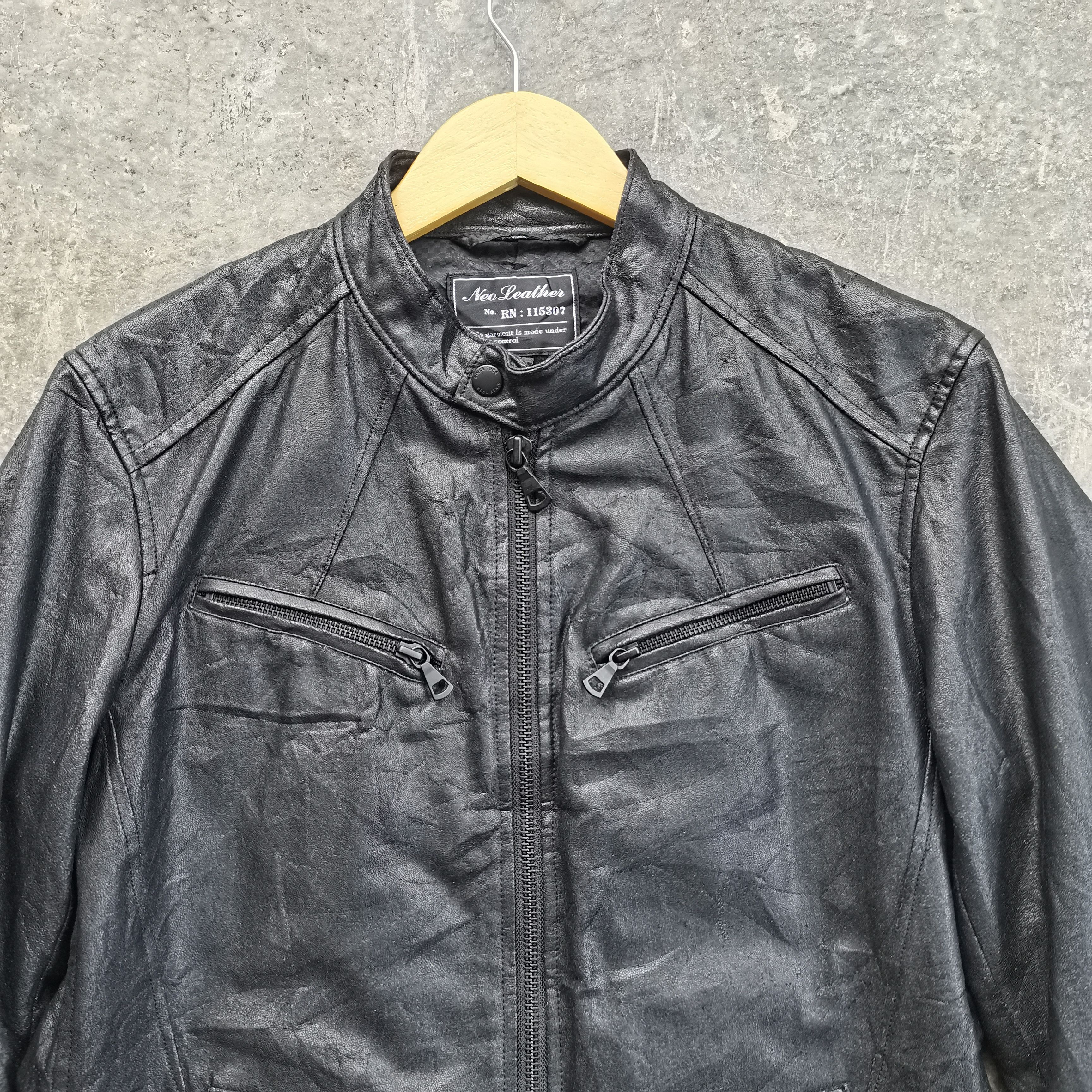 Japanese Brand Archive🔥 Vintage Neo Leather X UNIQLO Biker Leather Jacket Size US L / EU 52-54 / 3 - 5 Thumbnail