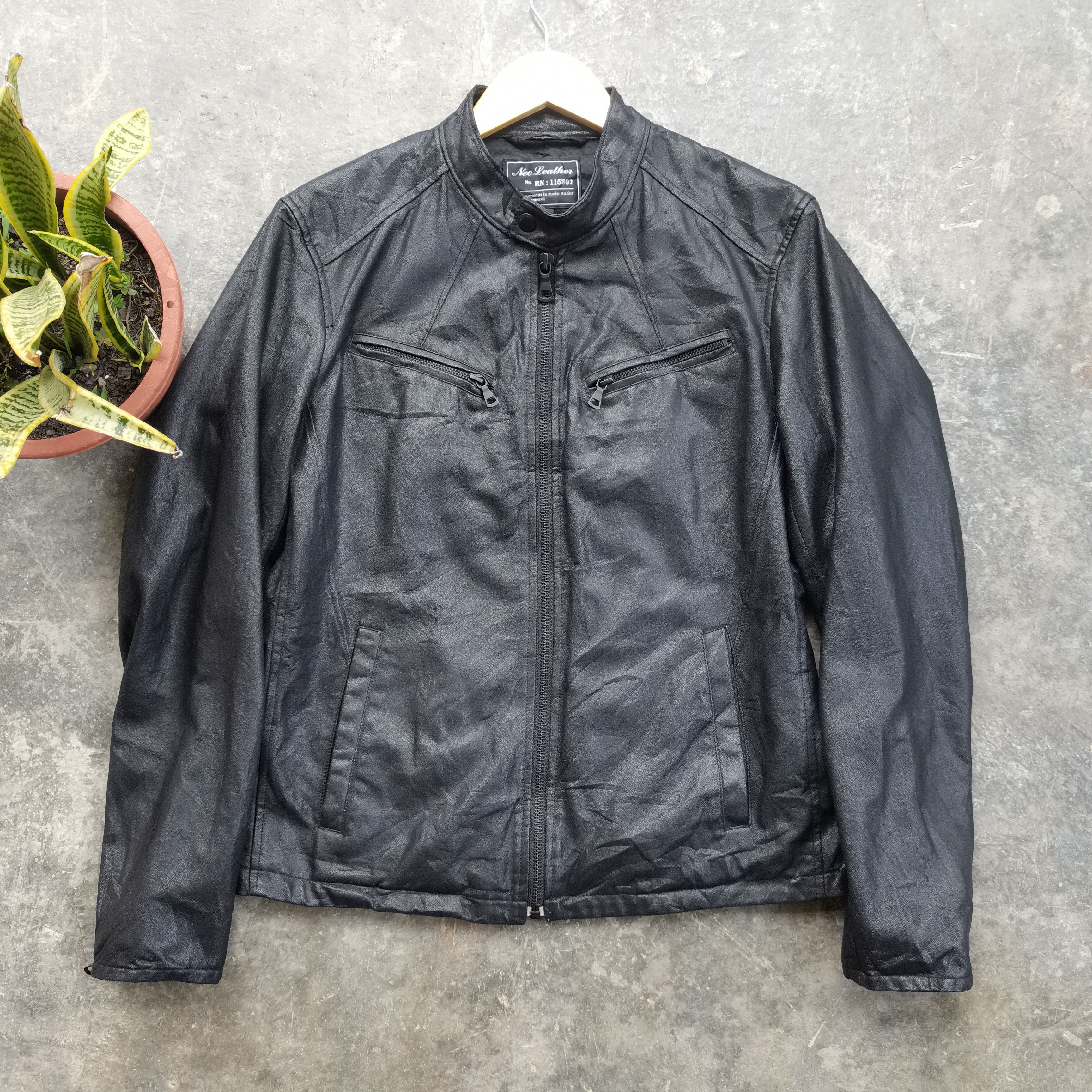 Japanese Brand Archive🔥 Vintage Neo Leather X UNIQLO Biker Leather Jacket Size US L / EU 52-54 / 3 - 3 Thumbnail