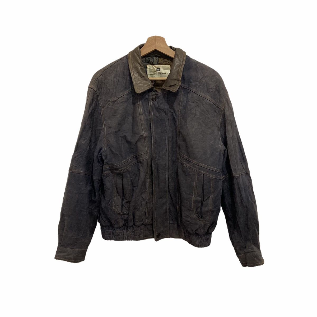 Leather Jacket Pierre Balmain Paris Cowhide Jacket | Grailed