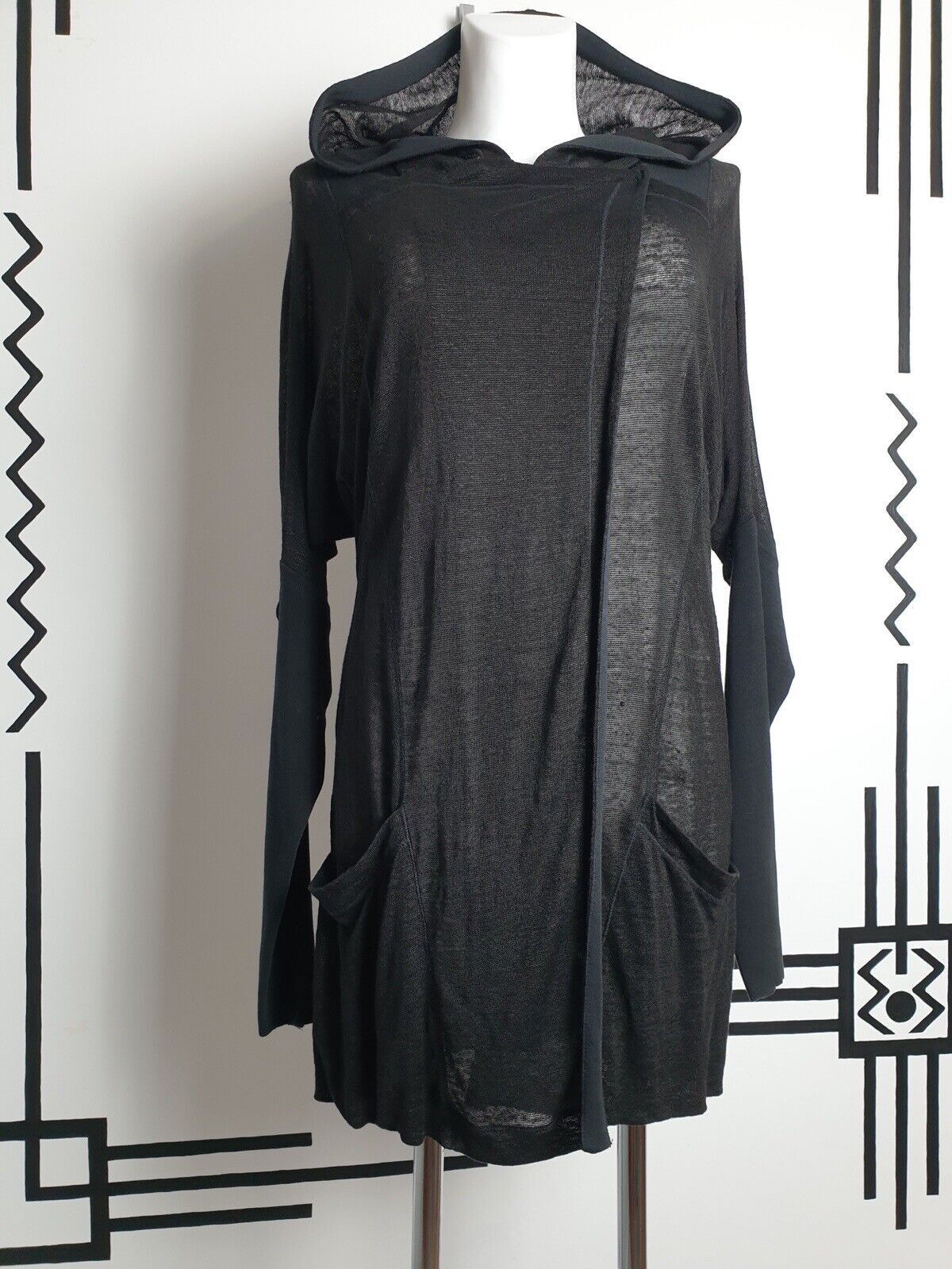 Ilaria Nistri Roque By Ilaria Nistri Hooded Cardigan Black Size IT 40 Size S / US 4 / IT 40 - 1 Thumbnail