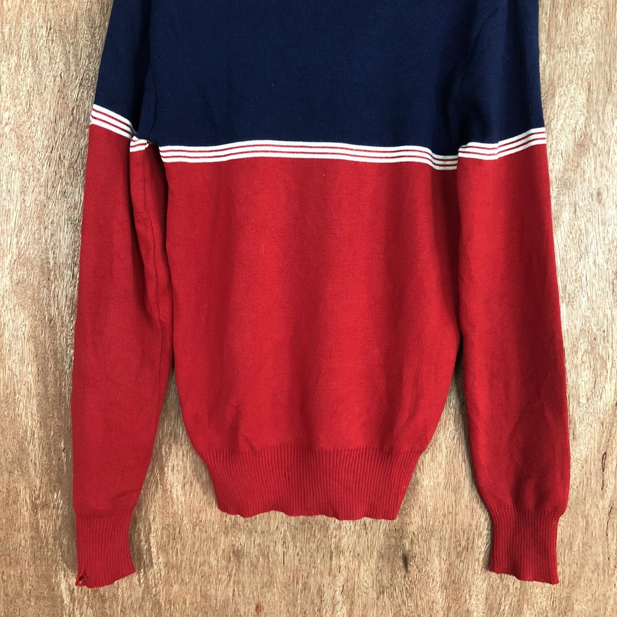 Homespun Knitwear × Japanese Brand Meister Stripe Red Blue Knitwear japan #c916 Size US M / EU 48-50 / 2 - 13 Thumbnail