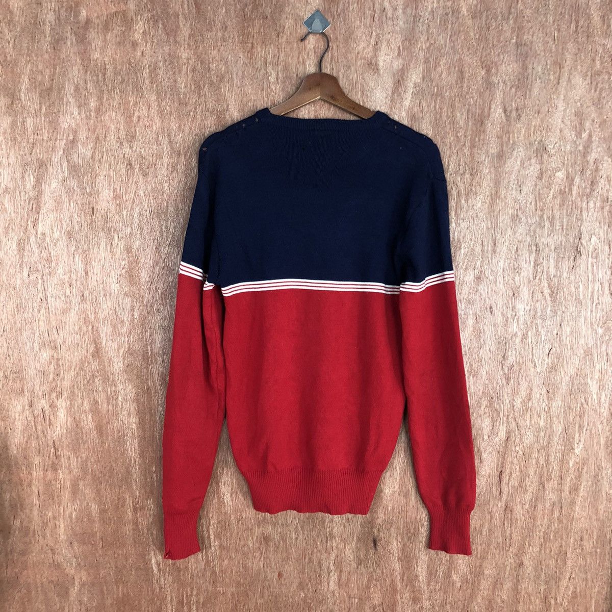 Homespun Knitwear × Japanese Brand Meister Stripe Red Blue Knitwear japan #c916 Size US M / EU 48-50 / 2 - 11 Thumbnail