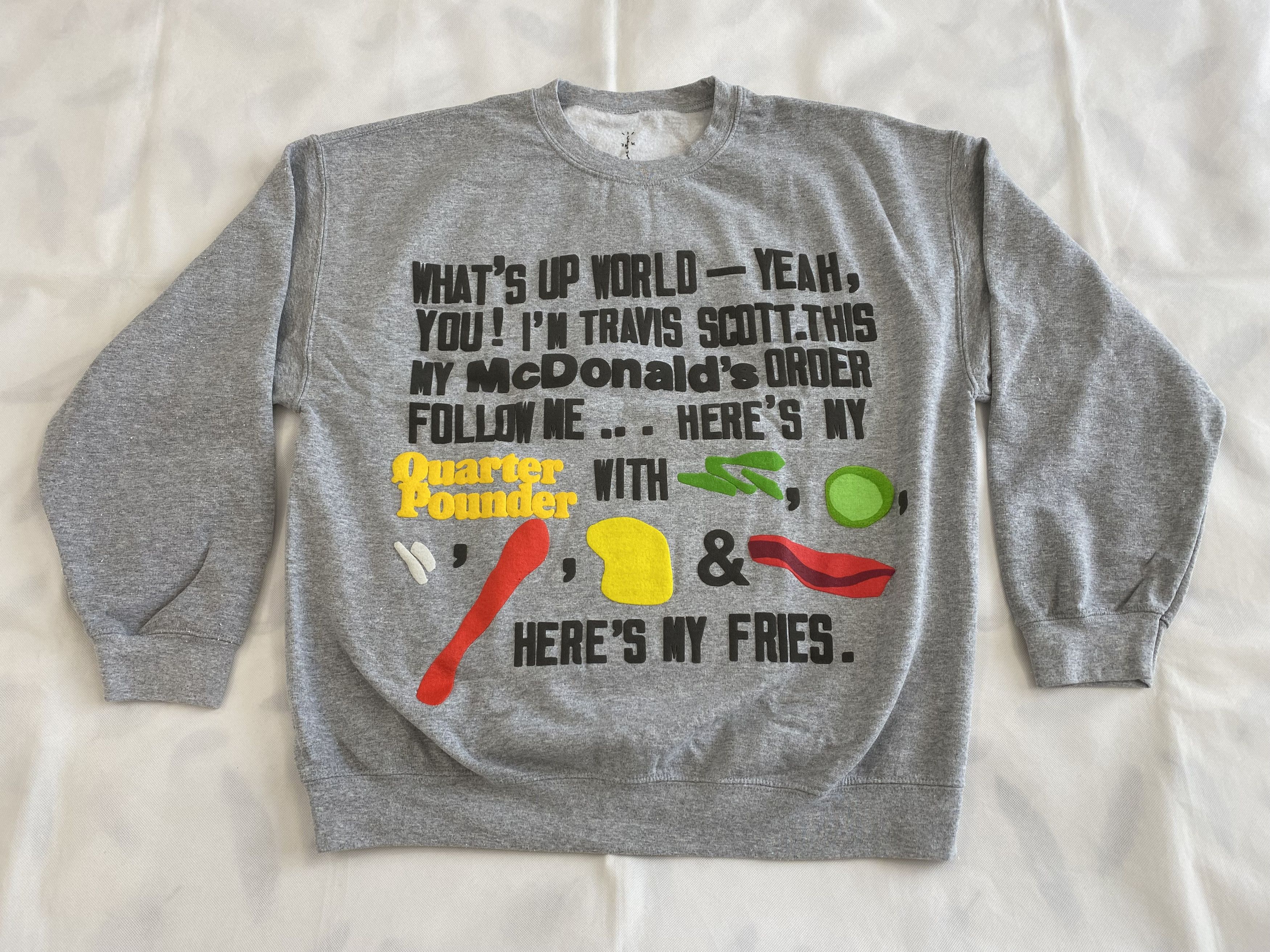 Cactus Plant Flea Market × Travis Scott Travis Scott CPFM McDonalds Script Sweatshirt Grey Large Size US L / EU 52-54 / 3 - 3 Thumbnail