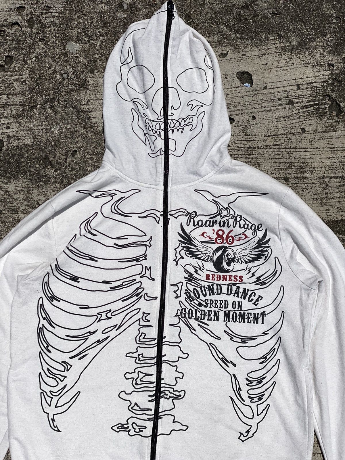 Japanese Brand Vintage Defective Struct Skulls Anatomy Full Zipper Hoodies Size US M / EU 48-50 / 2 - 2 Thumbnail