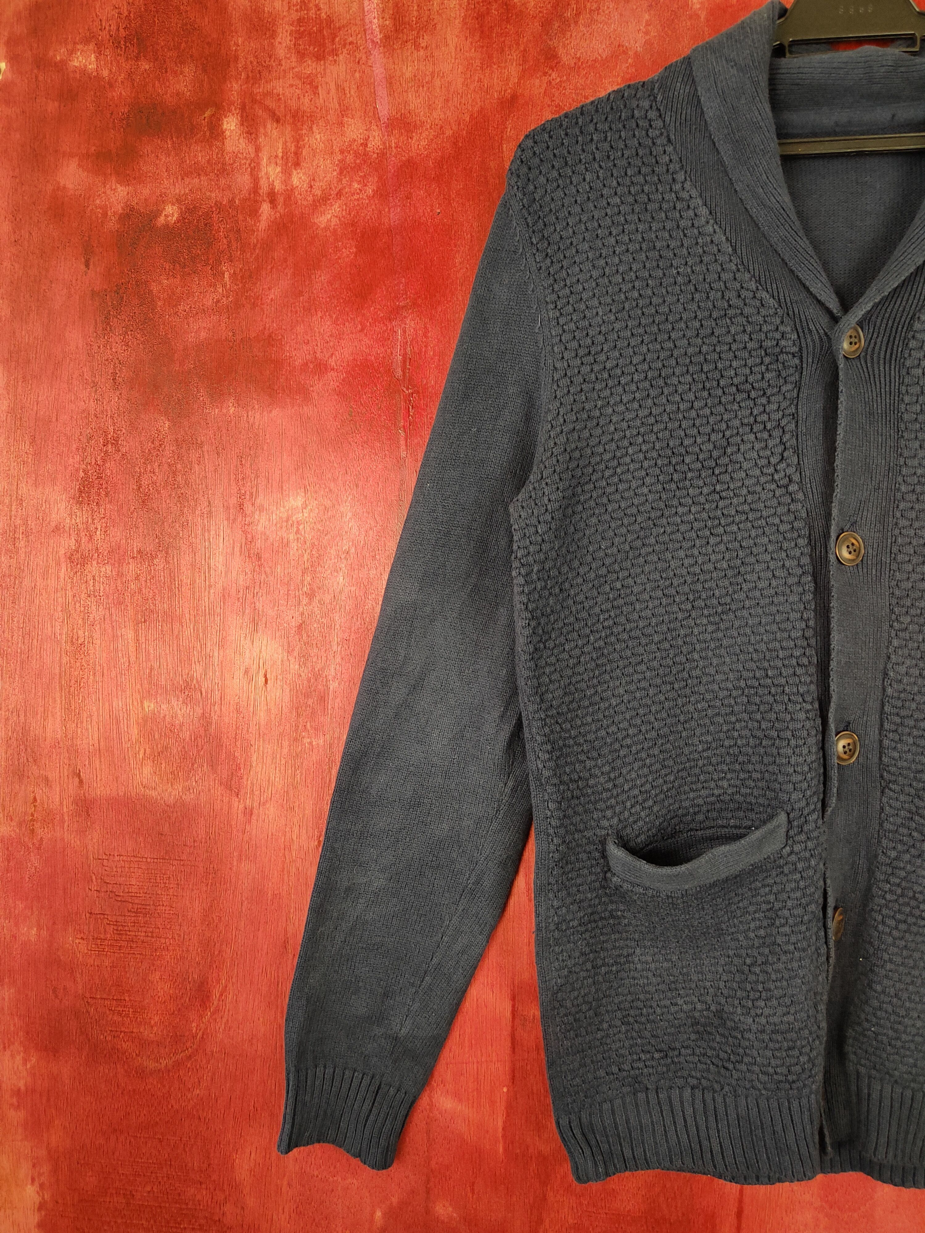 Japanese Brand × Other Japanese Brand Dark Blue cardigan vintage Knitwear #5244 Size US M / EU 48-50 / 2 - 5 Thumbnail