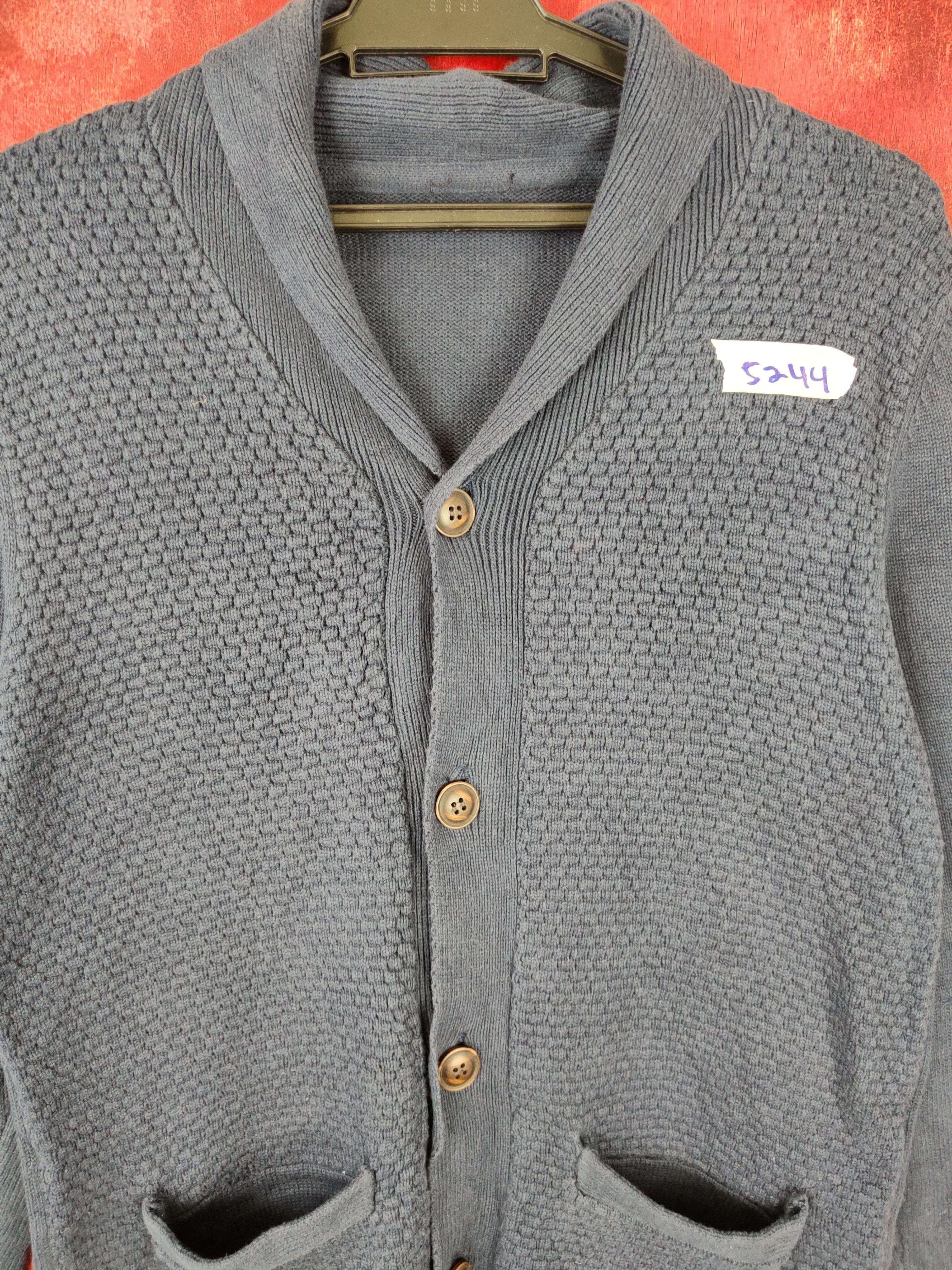 Japanese Brand × Other Japanese Brand Dark Blue cardigan vintage Knitwear #5244 Size US M / EU 48-50 / 2 - 2 Thumbnail