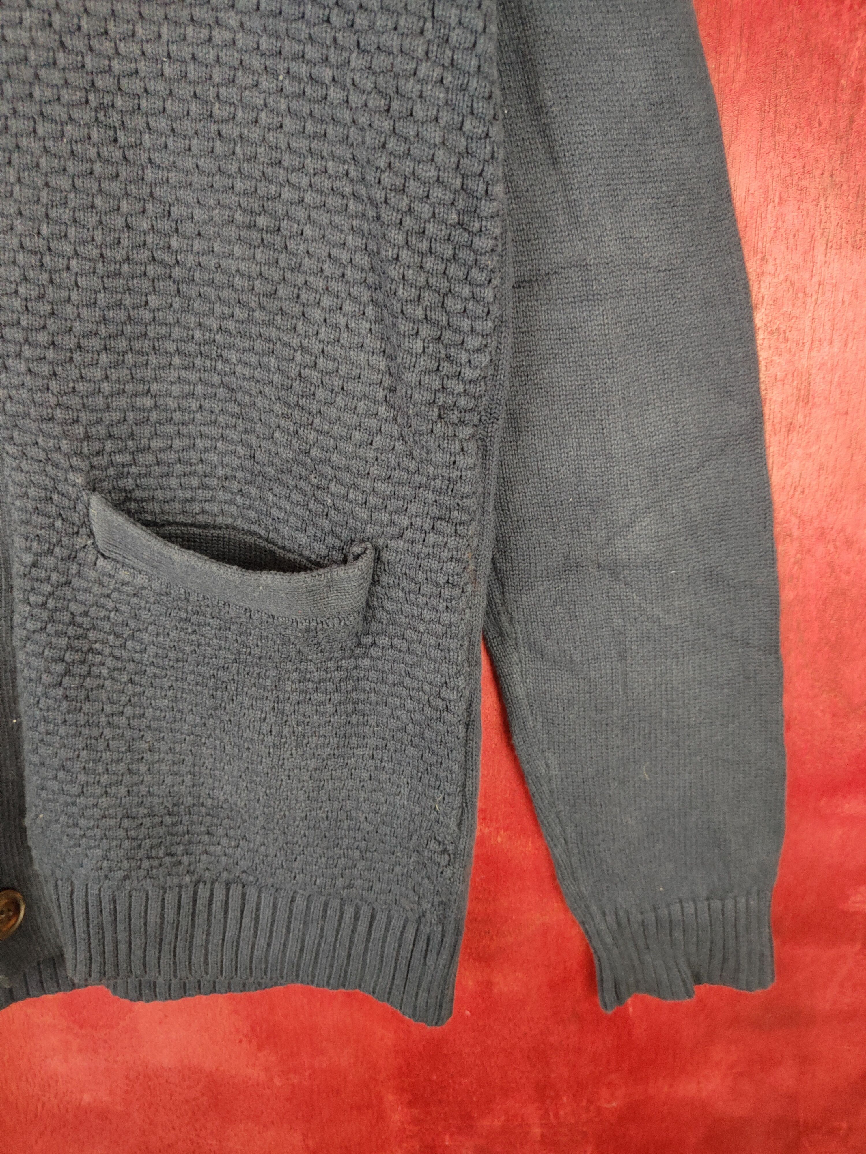 Japanese Brand × Other Japanese Brand Dark Blue cardigan vintage Knitwear #5244 Size US M / EU 48-50 / 2 - 4 Thumbnail