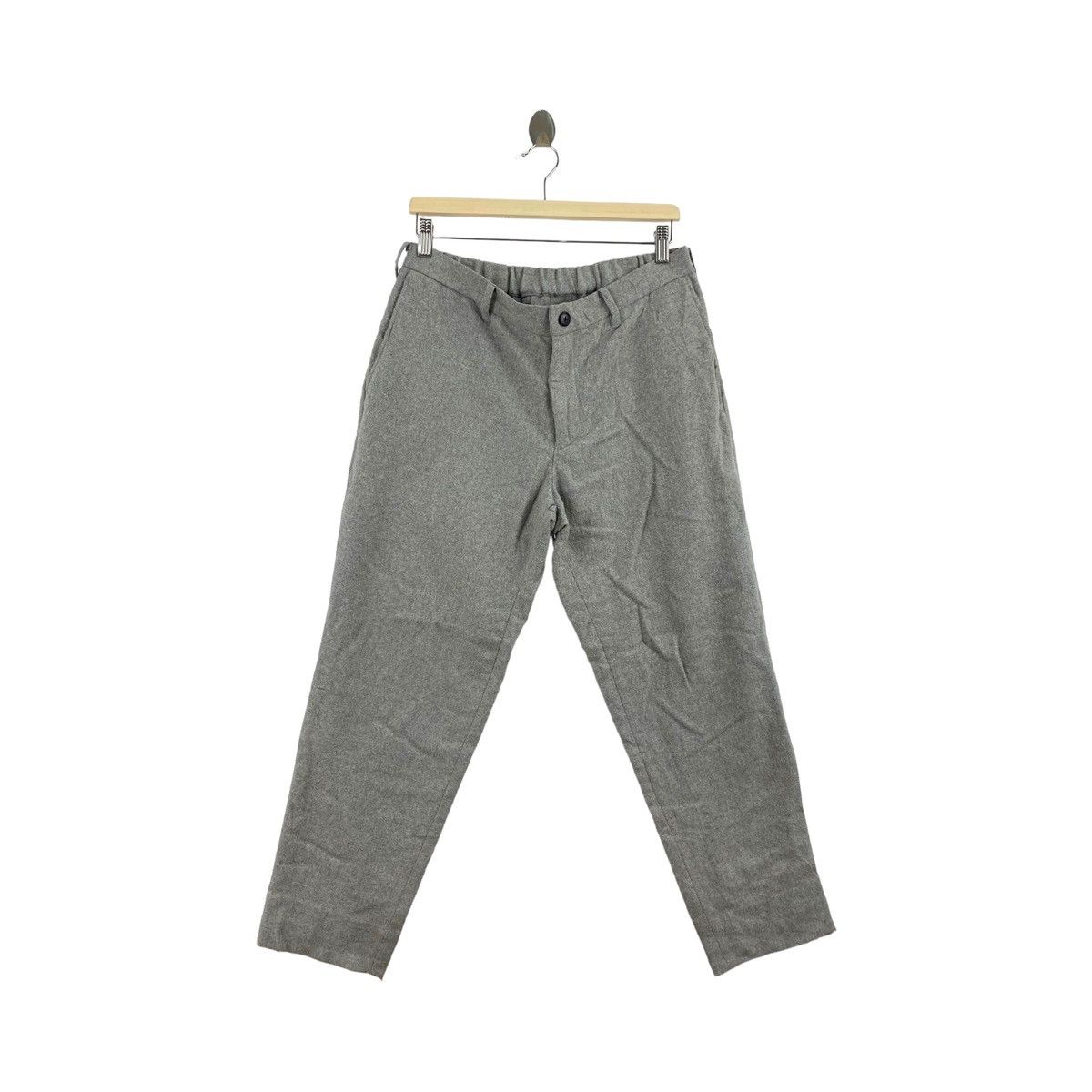 image of Junred Slim Cut Grey Casual Trousers Pant, Men's (Size 32)