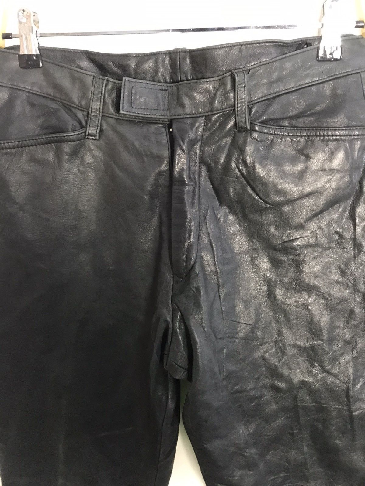 Leather Hype 90s Tornado Mart Leather Biker Pant Jeans Size 26" / US 2 / IT 38 - 3 Thumbnail