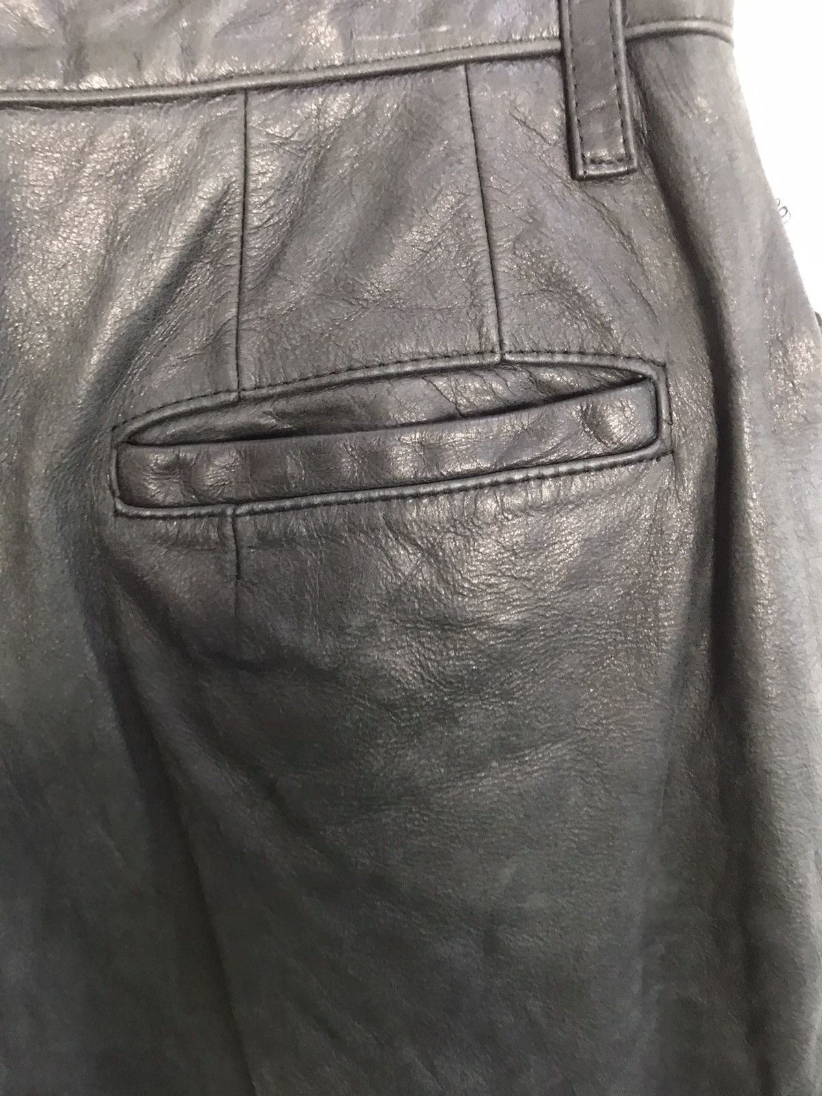 Leather Hype 90s Tornado Mart Leather Biker Pant Jeans Size 26" / US 2 / IT 38 - 6 Thumbnail