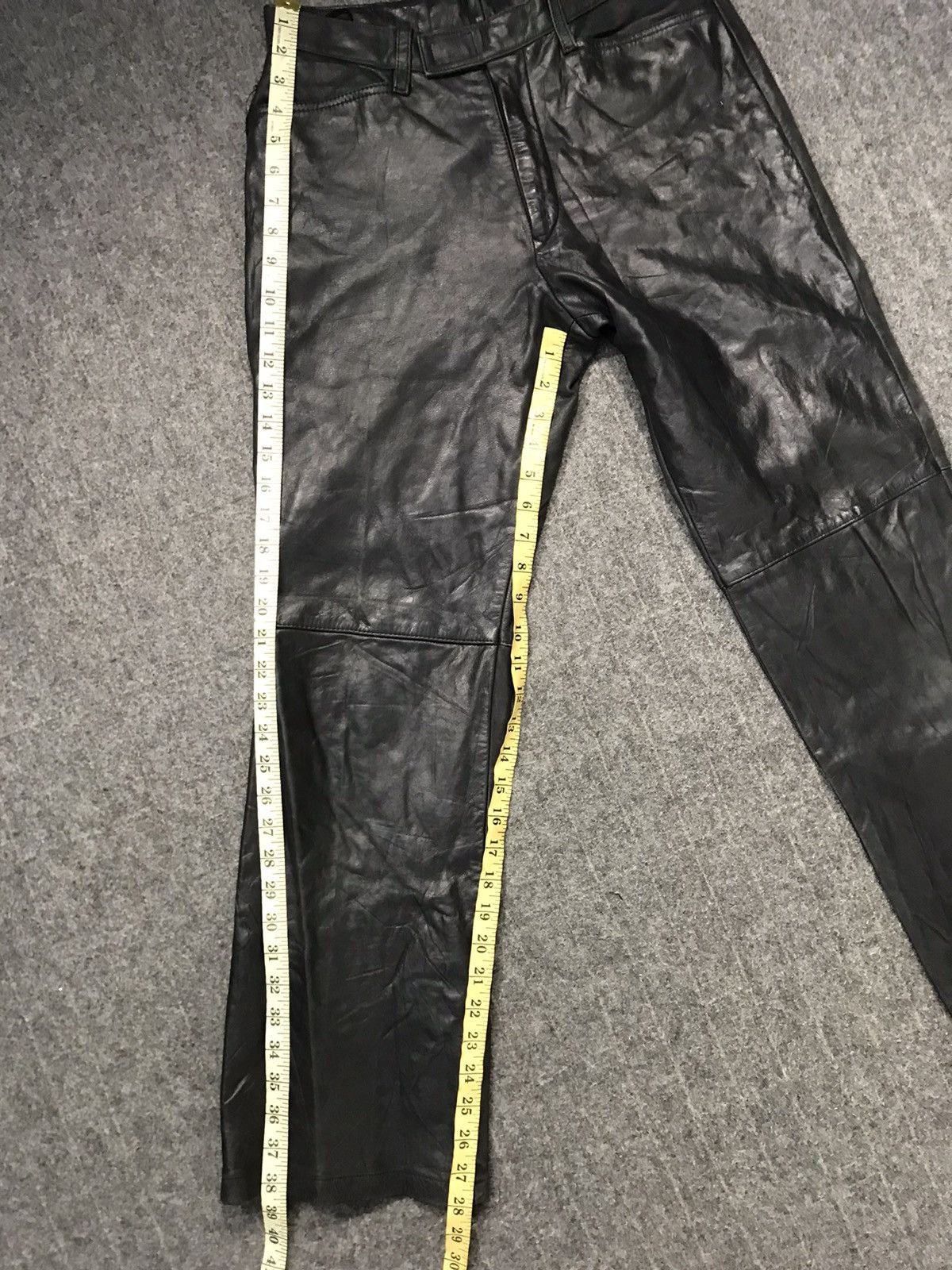 Leather Hype 90s Tornado Mart Leather Biker Pant Jeans Size 26" / US 2 / IT 38 - 13 Thumbnail