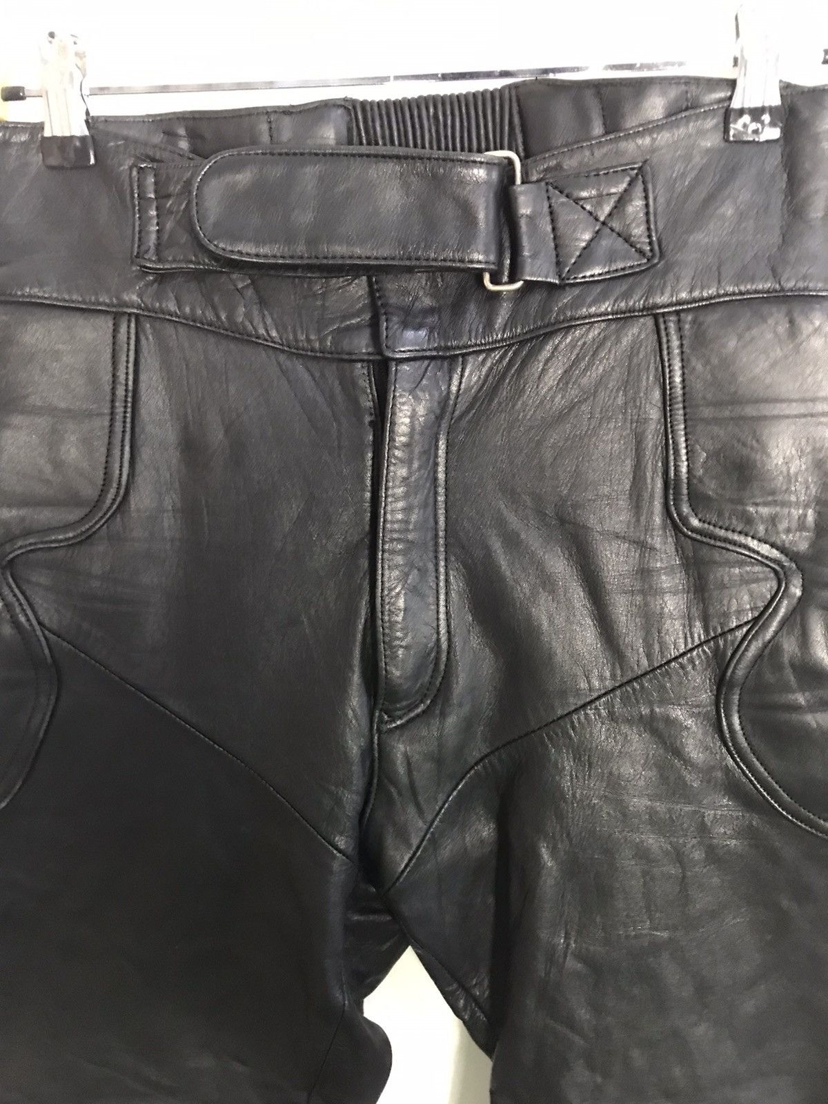 Genuine Leather Leather Biker Pant Knee Protection Shield Adjustable Waist Size 28" / US 6 / IT 42 - 3 Thumbnail