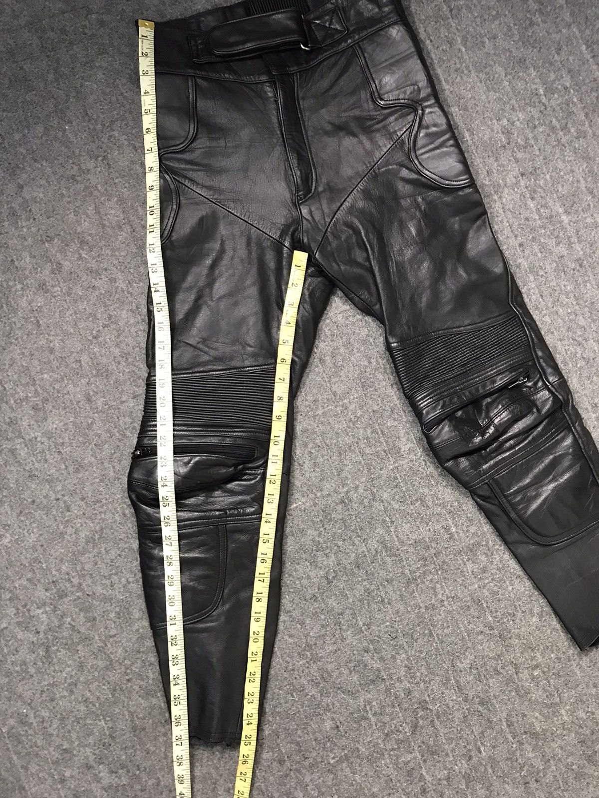 Genuine Leather Leather Biker Pant Knee Protection Shield Adjustable Waist Size 28" / US 6 / IT 42 - 9 Thumbnail