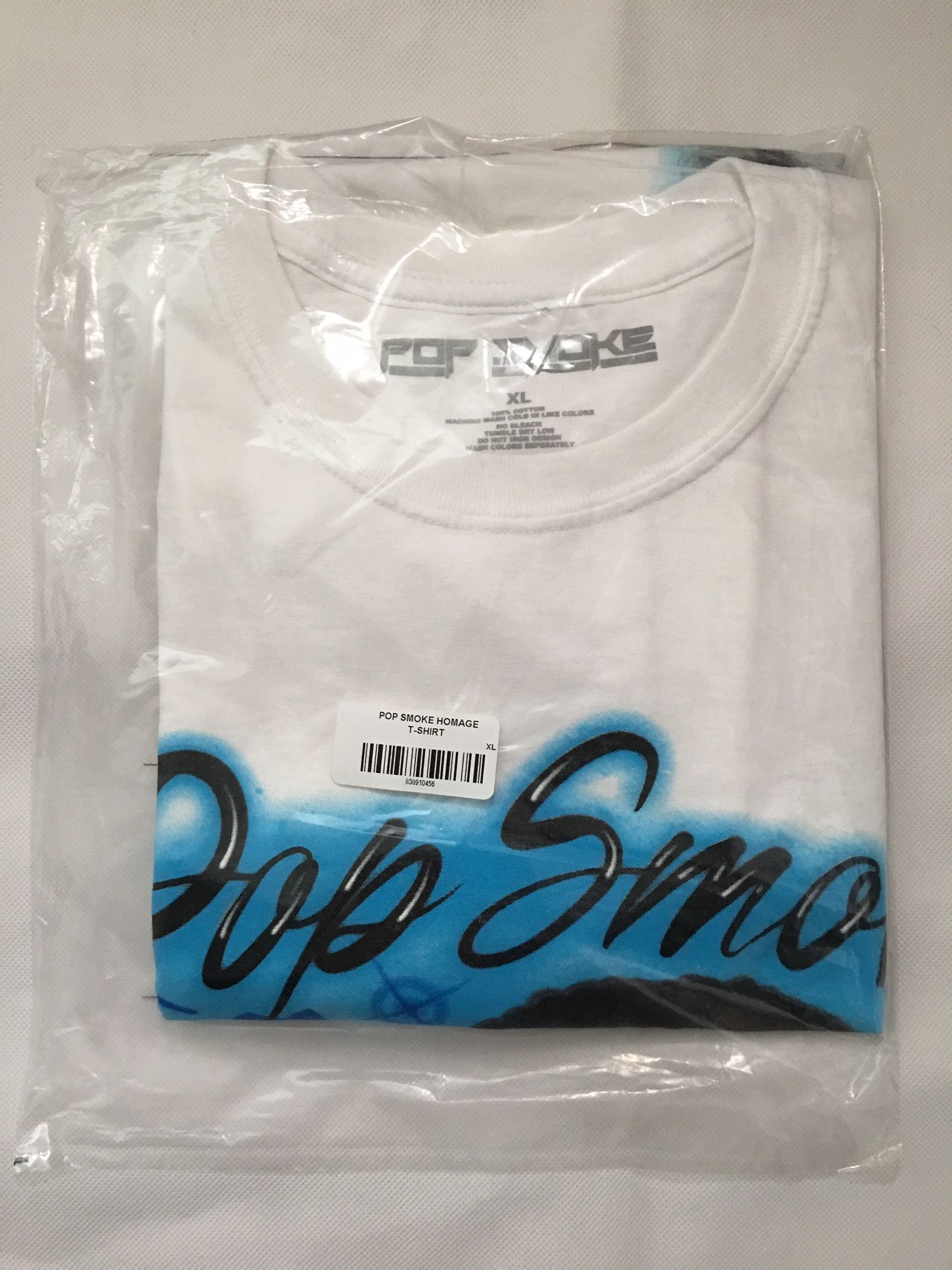 Rap Tees Pop Smoke Homage T-shirt White Extra Large Size US XL / EU 56 / 4 - 2 Thumbnail
