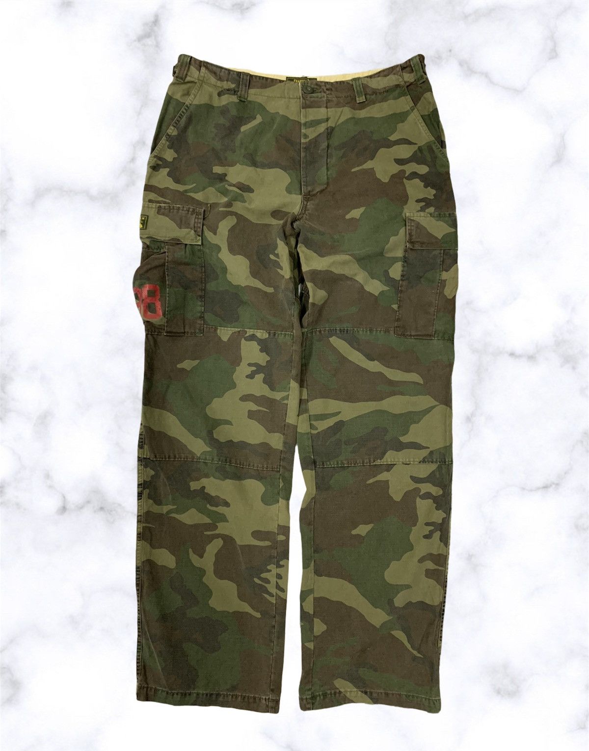 image of Franklin Marshall Franklin & Marshall Cortez Camo Cargo Baggy Pants, Men's (Size 36)