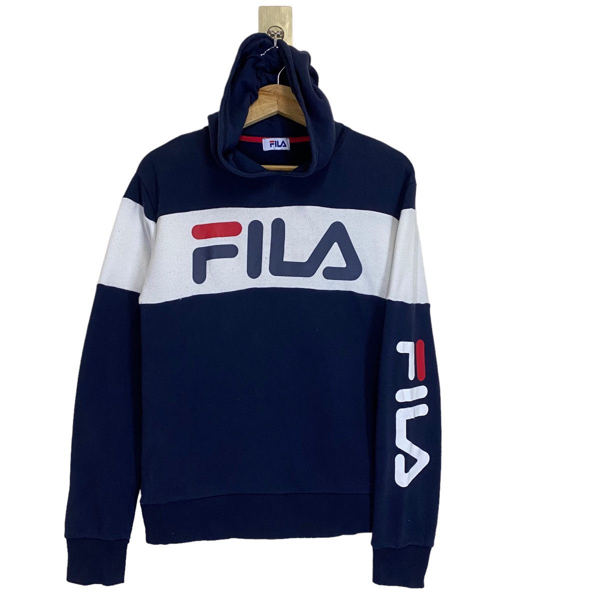 Fila × Vintage Vintage 90s Fila Big Logo Crewneck Hoodie Size S Size US S / EU 44-46 / 1 - 1 Thumbnail