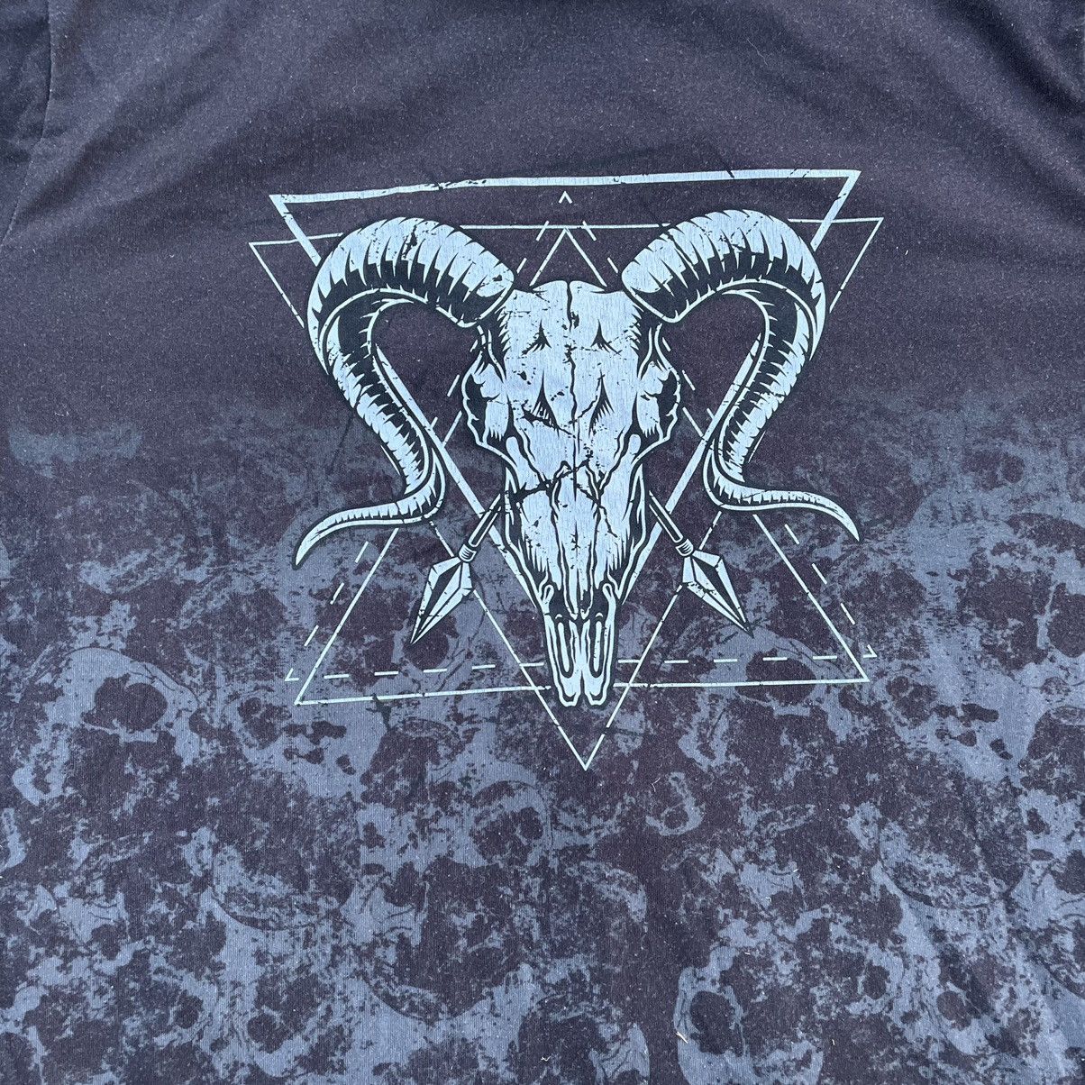 Vintage Vintage Y2K Sun Faded Occult Graphic Tee Grunge Black Slim M Size US M / EU 48-50 / 2 - 4 Thumbnail