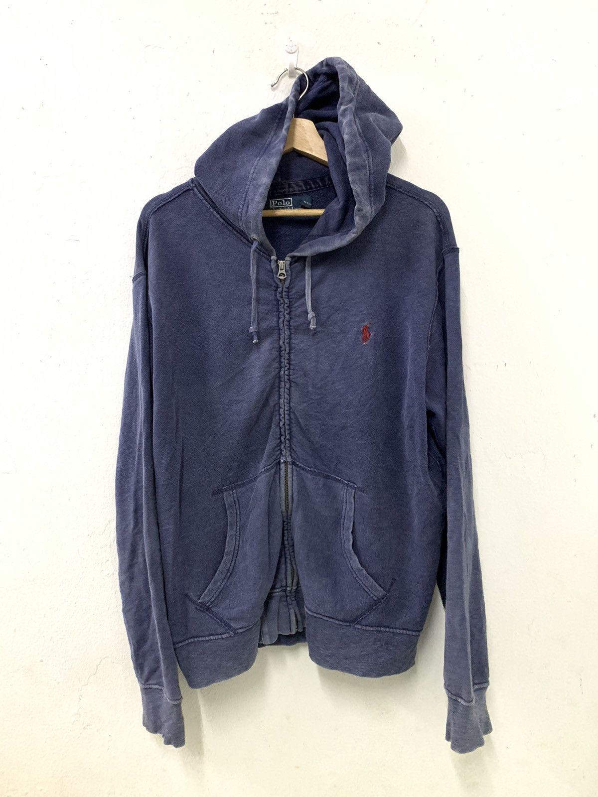 image of Polo Ralph Lauren Ralph Laurent Faded Zipper Hoodie, Men's (Size Large)