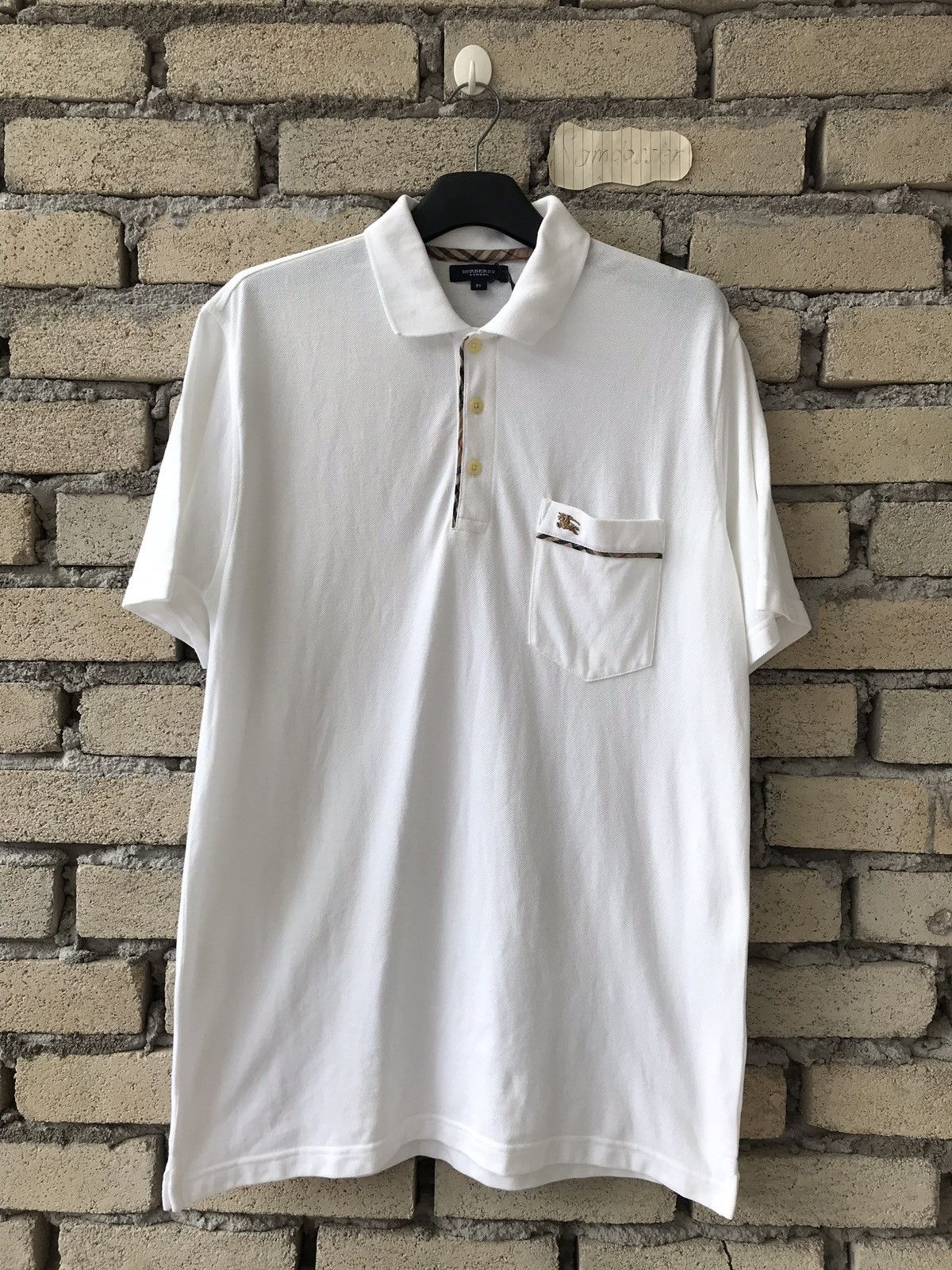 Burberry × Designer BURBERRY Burberrys London Polo Tee Single Pocket Size US M / EU 48-50 / 2 - 1 Thumbnail