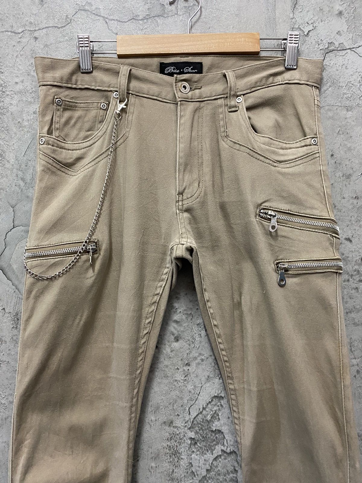 Designer × Japanese Brand Bike + Star Japan Cargo Zipper Reconstructed Flared Pants Size US 30 / EU 46 - 4 Thumbnail