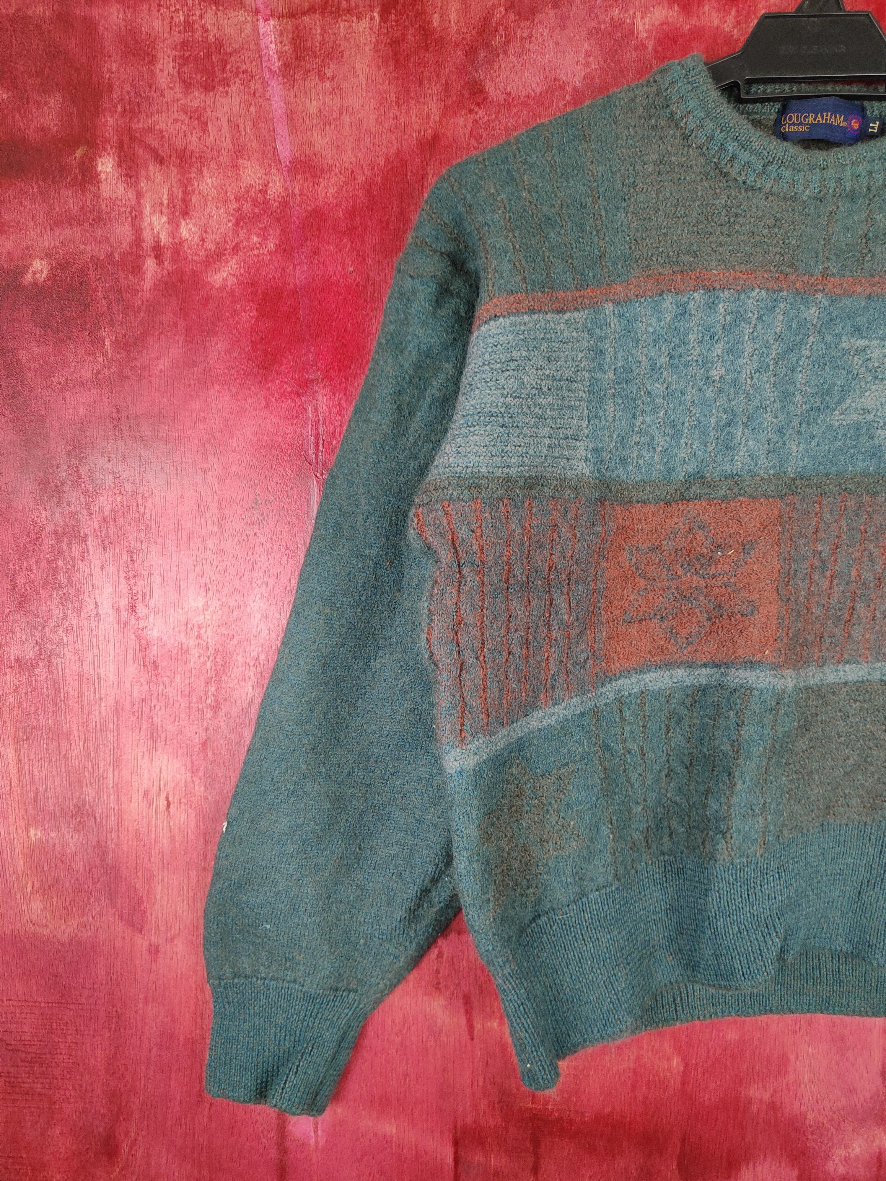 Homespun Knitwear × Japanese Brand × Vintage Lougraham vintage Classic Green Knitwear #5251 Size XS / US 0-2 / IT 36-38 - 3 Thumbnail