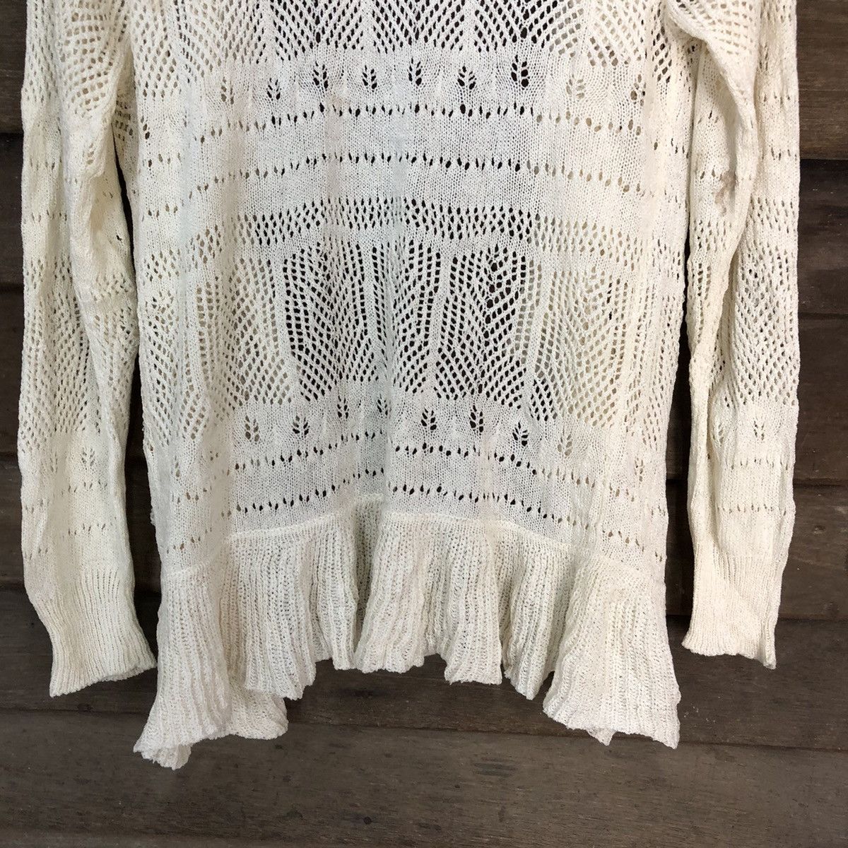 Vintage Clessidra Mesh Net Crochet White Cardigan Knitwear #7207 Size M / US 6-8 / IT 42-44 - 13 Thumbnail