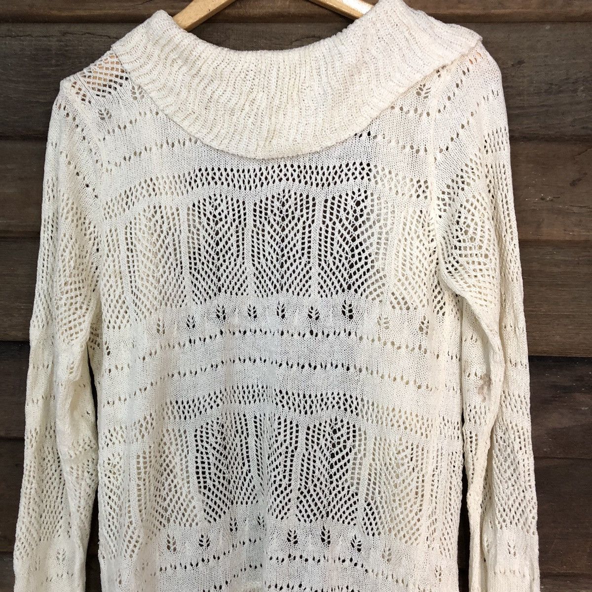 Vintage Clessidra Mesh Net Crochet White Cardigan Knitwear #7207 Size M / US 6-8 / IT 42-44 - 12 Thumbnail
