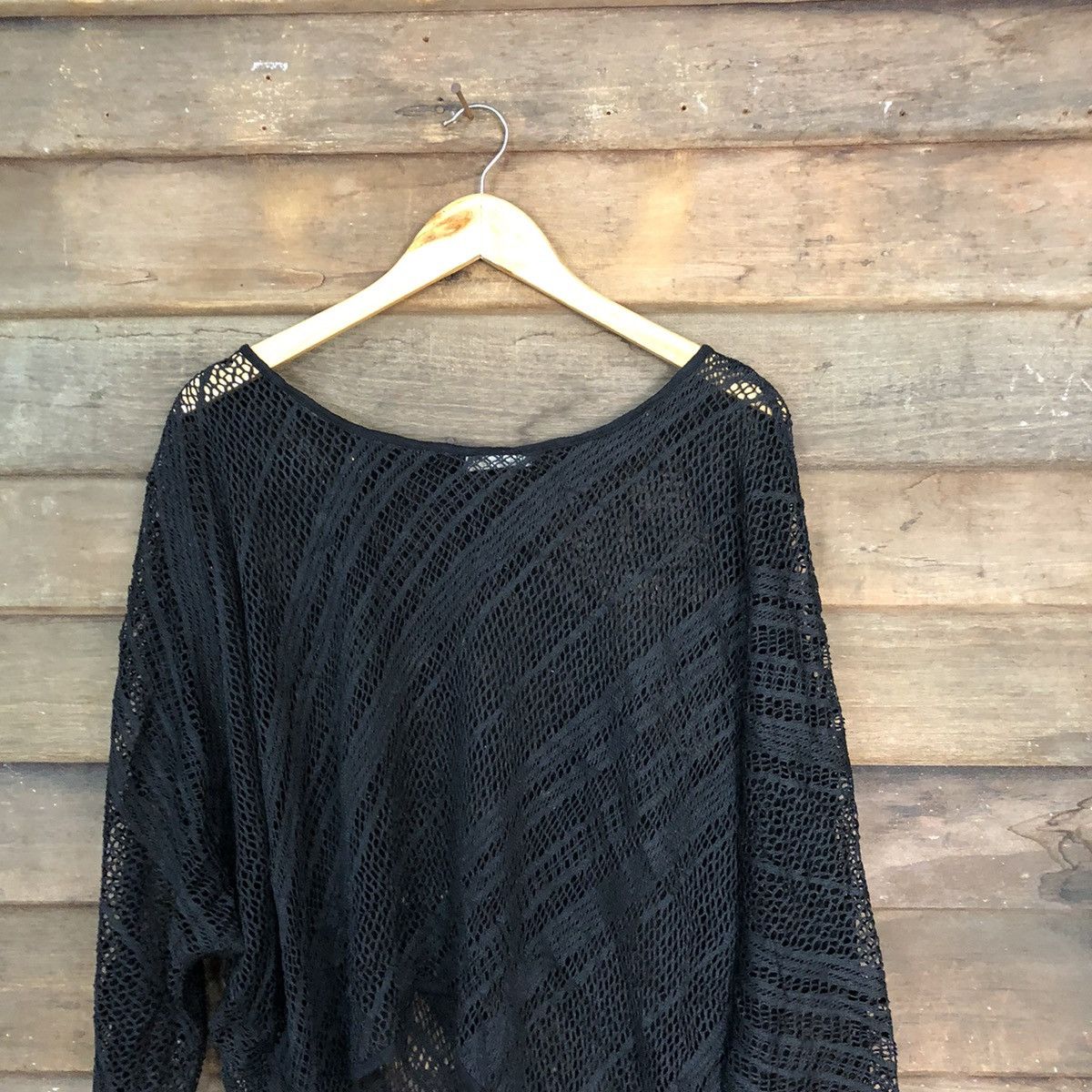 Homespun Knitwear Japan Mesh Net Crochet Black Knitwear #7205 Size M / US 6-8 / IT 42-44 - 2 Thumbnail