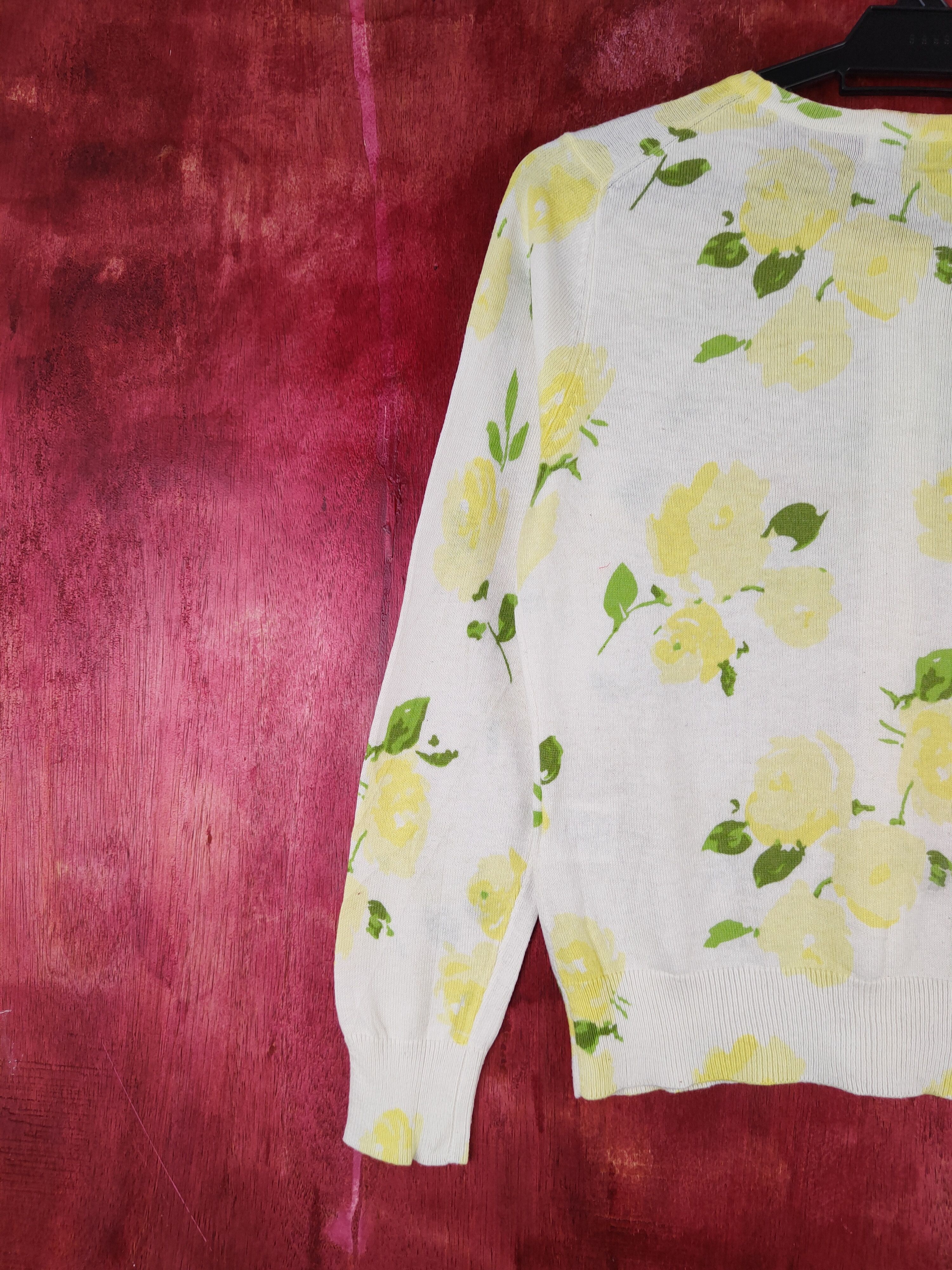 Japanese Brand Clear Impression Yellow/Green Flowers Cardigan #S953 Size S / US 4 / IT 40 - 8 Thumbnail