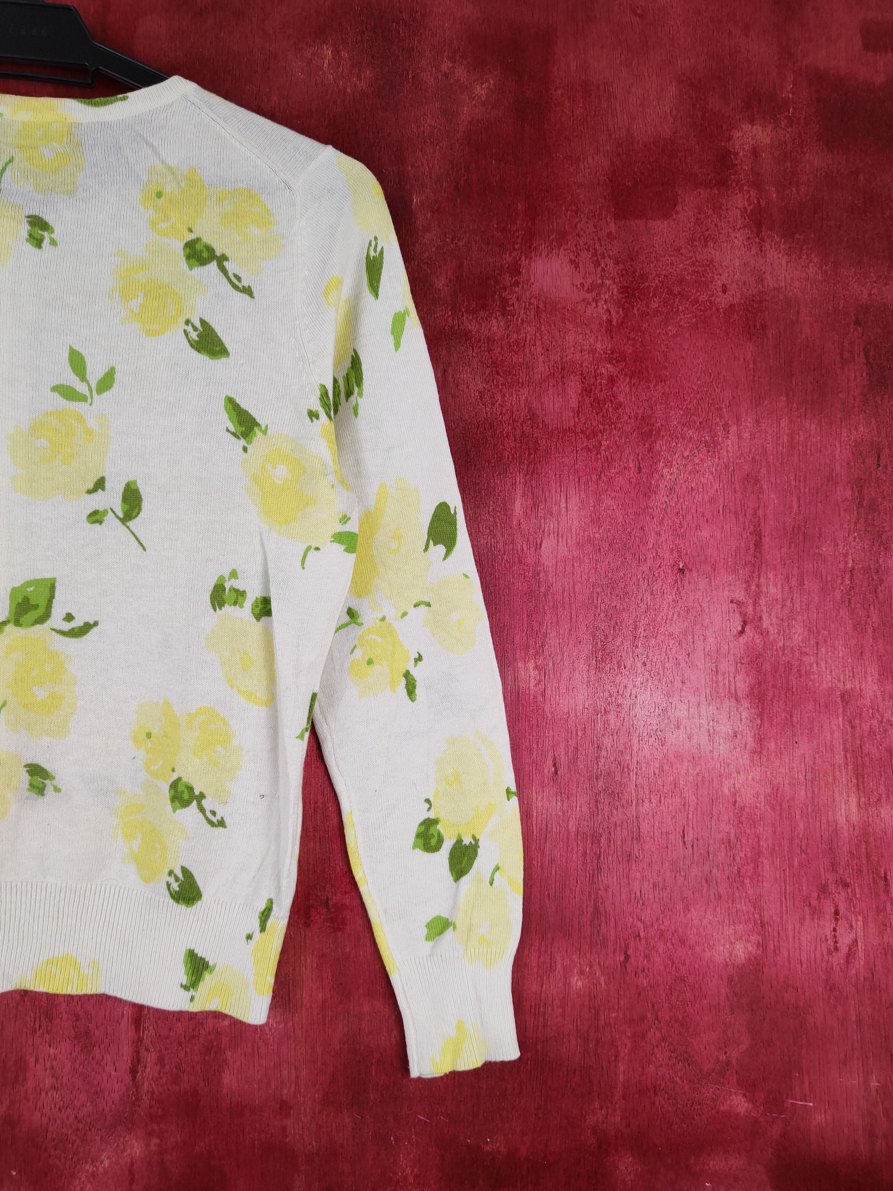 Japanese Brand Clear Impression Yellow/Green Flowers Cardigan #S953 Size S / US 4 / IT 40 - 9 Thumbnail