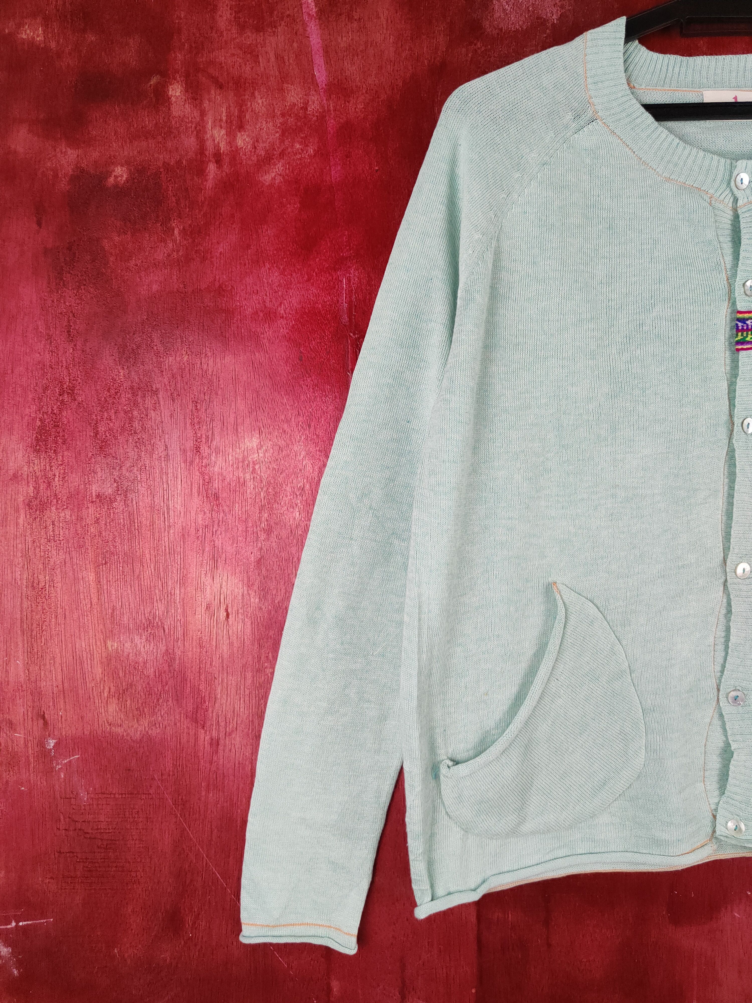 Japanese Brand × Vintage Titicaca Mint Green Cardigan knitwear japan vintage #S954 Size L / US 10 / IT 46 - 3 Thumbnail