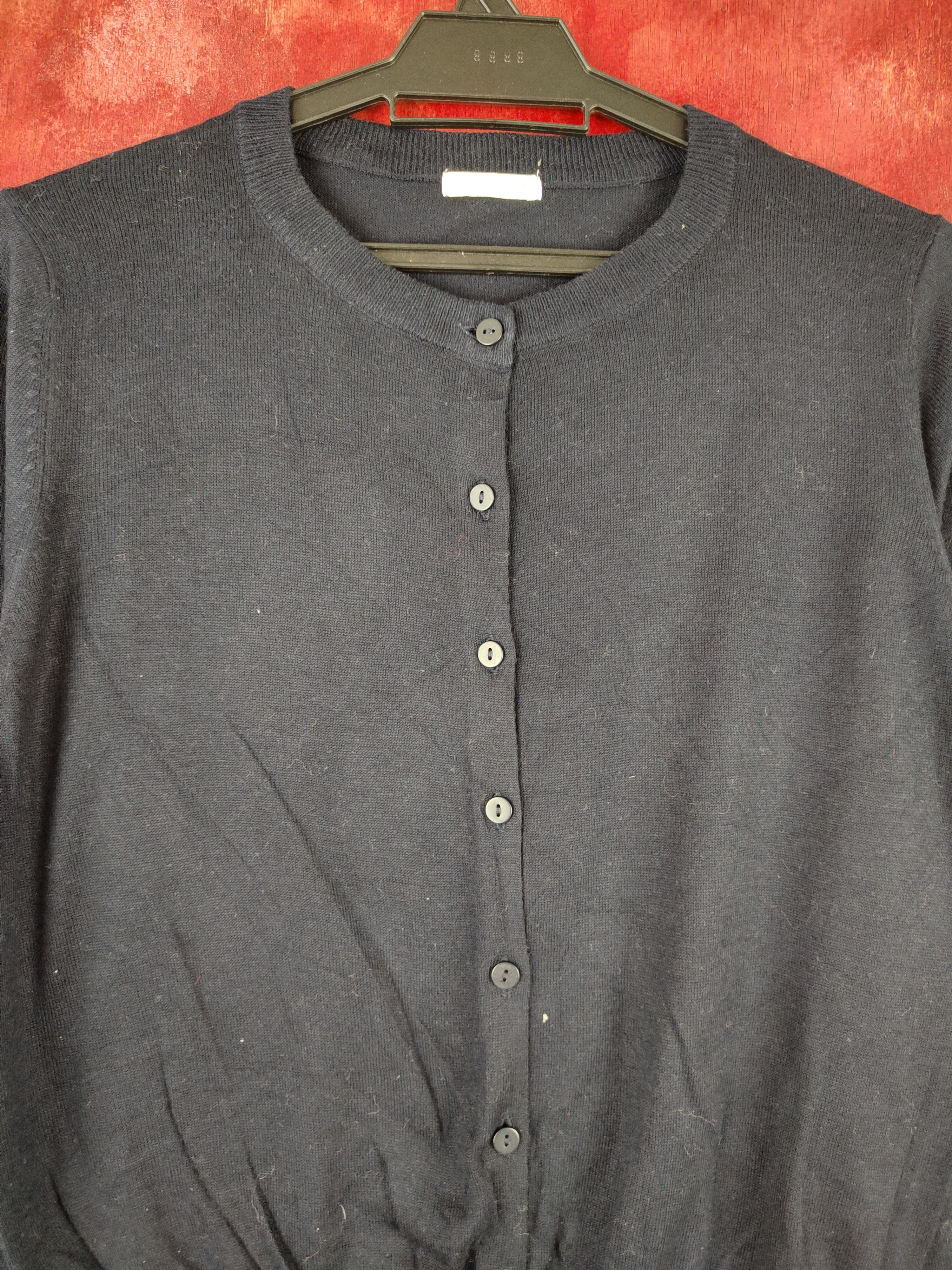 GU × Japanese Brand GU Dark Blue Cardigan knitwear vintage #S955 Size M / US 6-8 / IT 42-44 - 2 Thumbnail