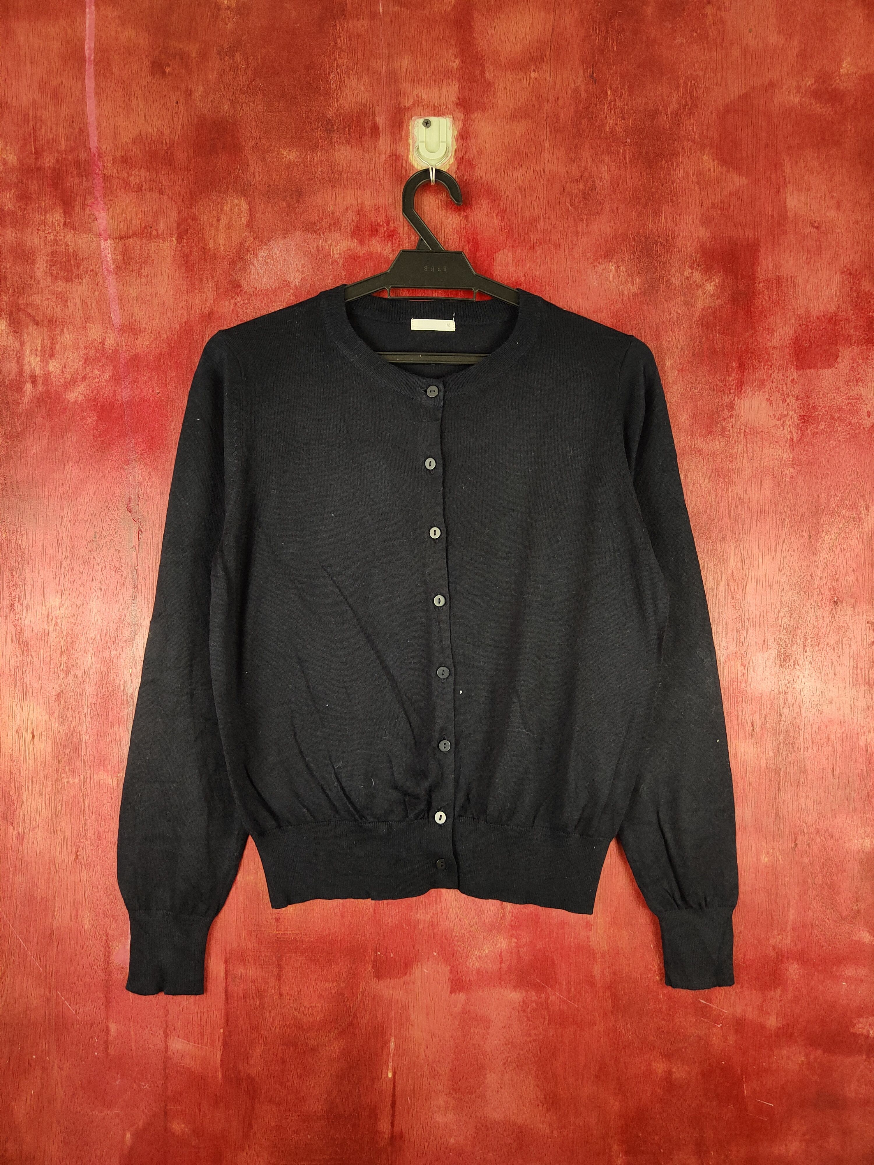GU × Japanese Brand GU Dark Blue Cardigan knitwear vintage #S955 Size M / US 6-8 / IT 42-44 - 1 Thumbnail