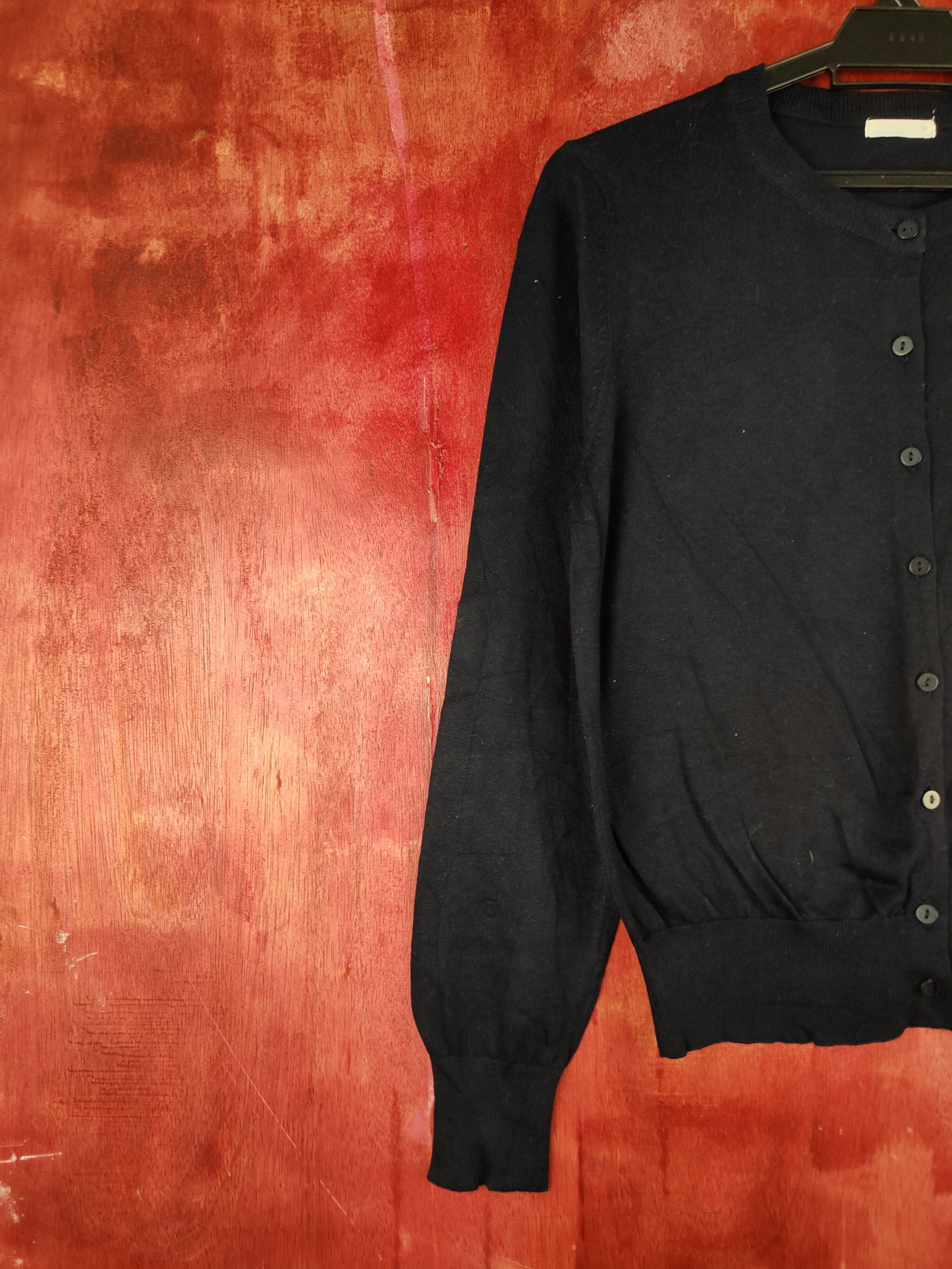 GU × Japanese Brand GU Dark Blue Cardigan knitwear vintage #S955 Size M / US 6-8 / IT 42-44 - 3 Thumbnail