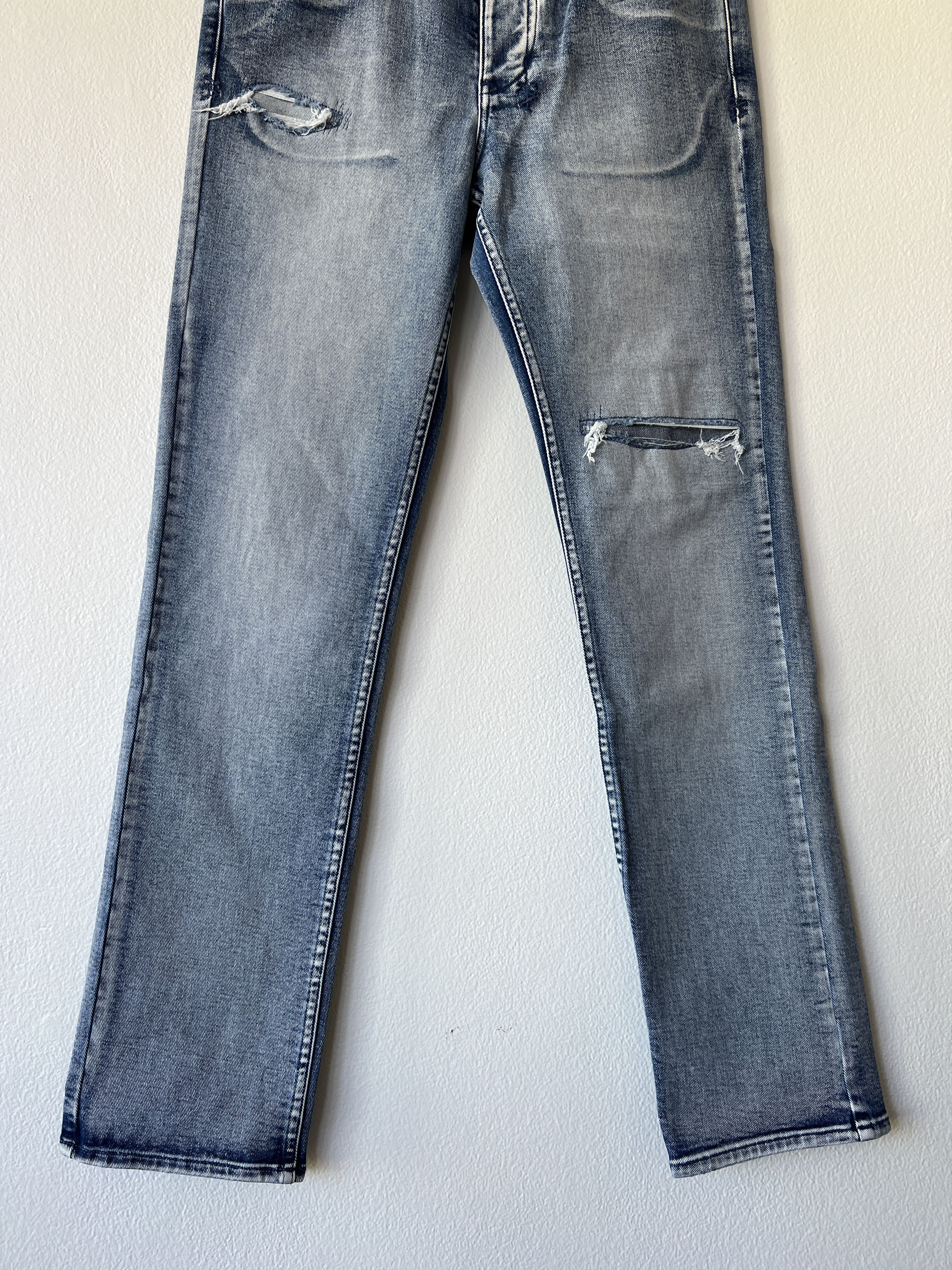 Ksubi mens denim jean slim 32 small medium light blue patched Size US 32 / EU 48 - 3 Thumbnail