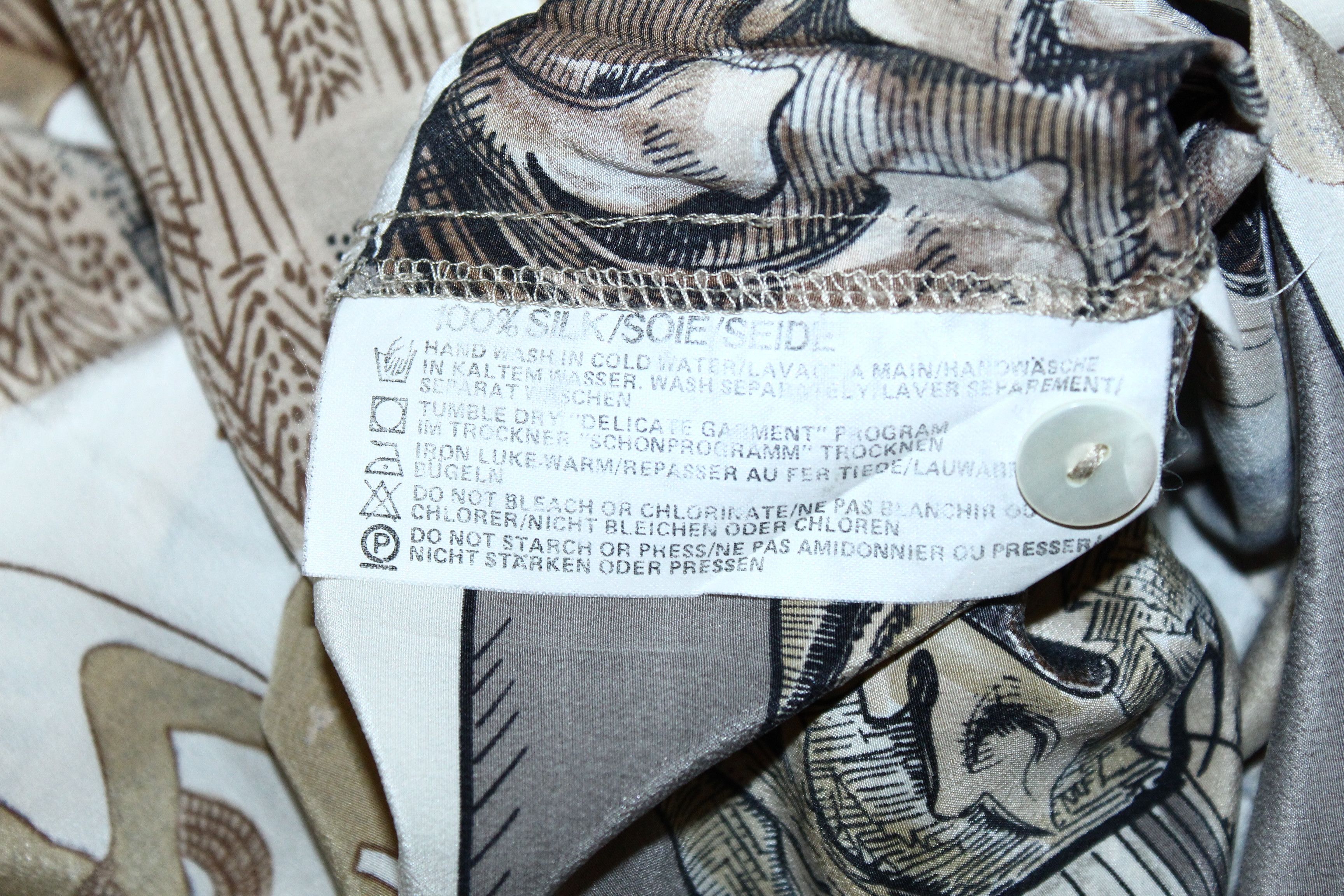 Japanese Brand Vintage Otto Kern Egyptian Artwork Design Luxury Silk Shirt Size US L / EU 52-54 / 3 - 7 Thumbnail