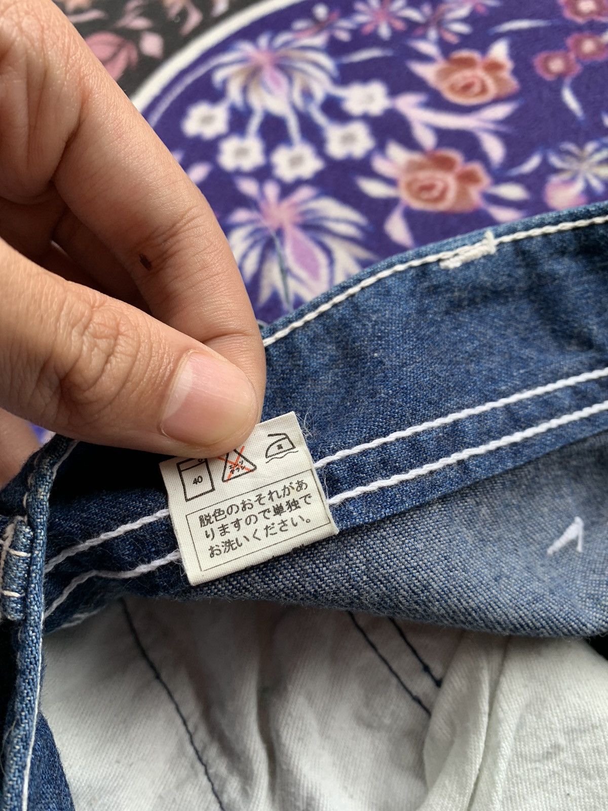 Japanese Brand Vintage Bison Faded Wash Denim Size US 29 - 7 Thumbnail