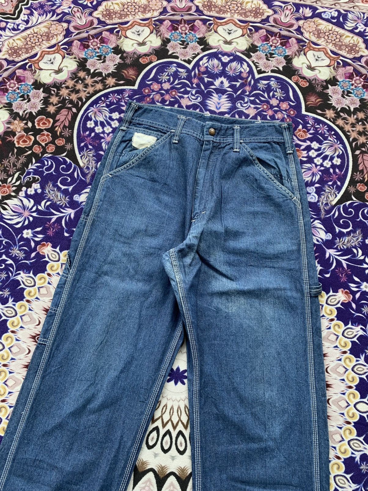 Japanese Brand Vintage Bison Faded Wash Denim Size US 29 - 2 Thumbnail