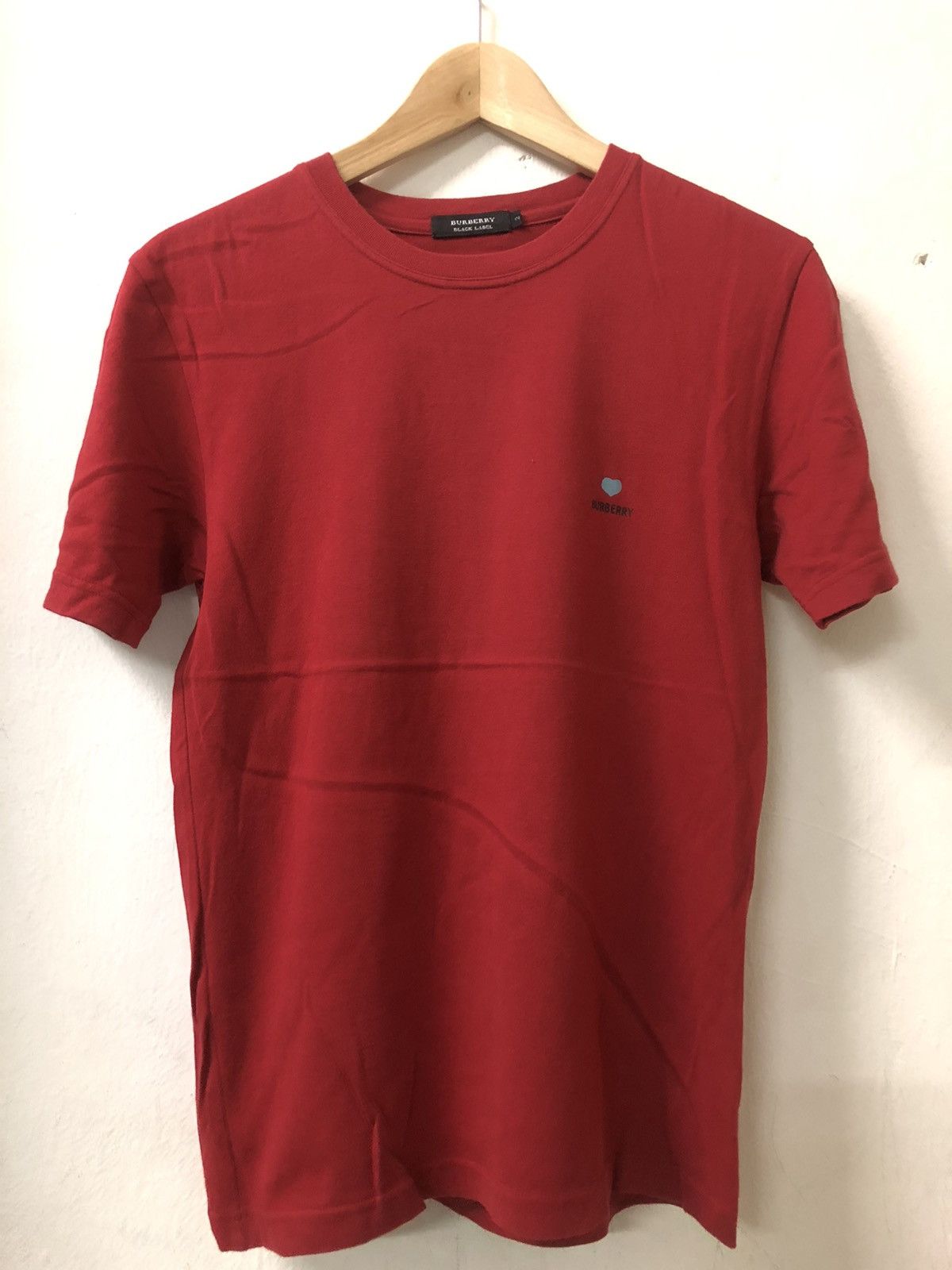 image of Burberry Black Label I Love Burberry Shirt in Red, Men's (Size Small)
