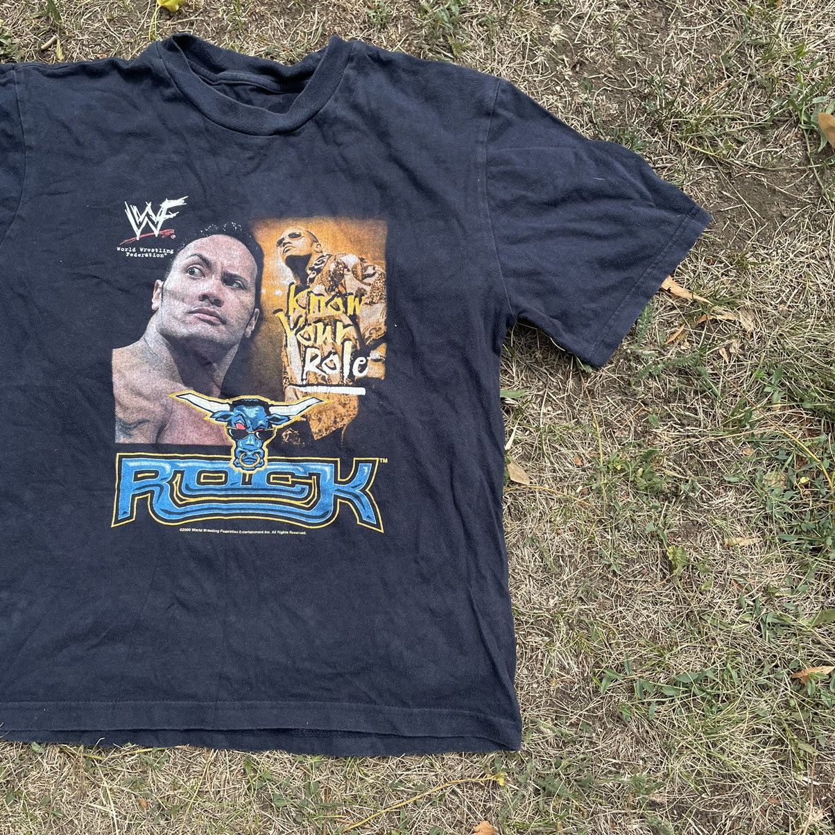 Vintage Vintage 90s The Rock Graphic Tee Faded Wrestling Swag XS Size US XS / EU 42 / 0 - 2 Thumbnail