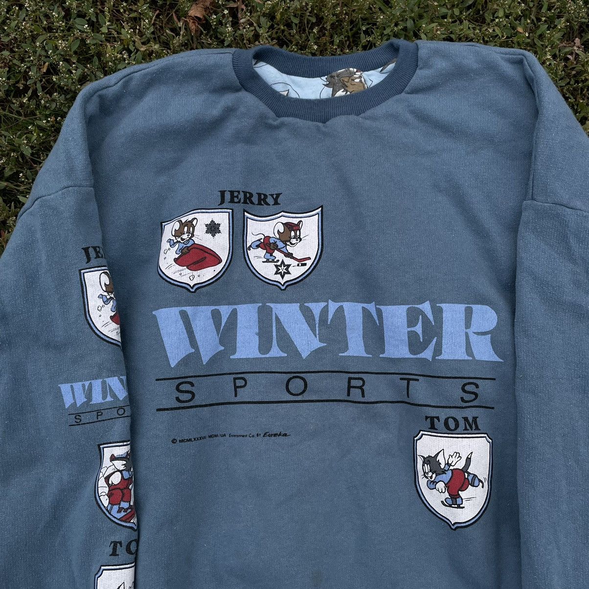 Vintage Vintage 90s Jerry Winter Sports Faded Crewneck Swag Slim XL Size US XL / EU 56 / 4 - 4 Thumbnail