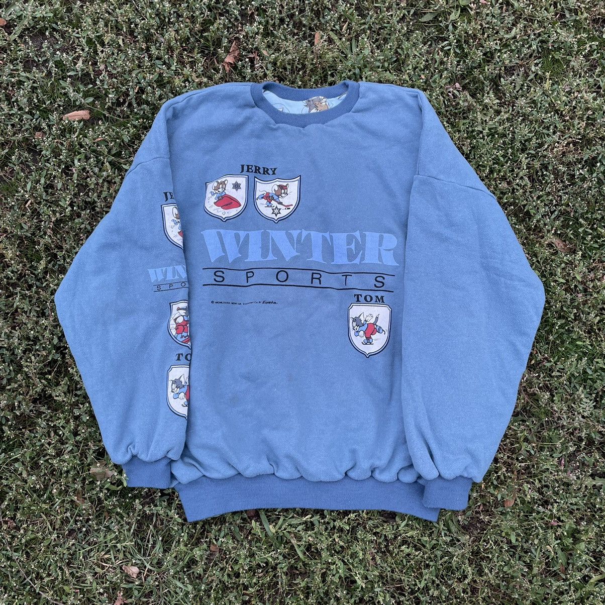 Vintage Vintage 90s Jerry Winter Sports Faded Crewneck Swag Slim XL Size US XL / EU 56 / 4 - 1 Thumbnail