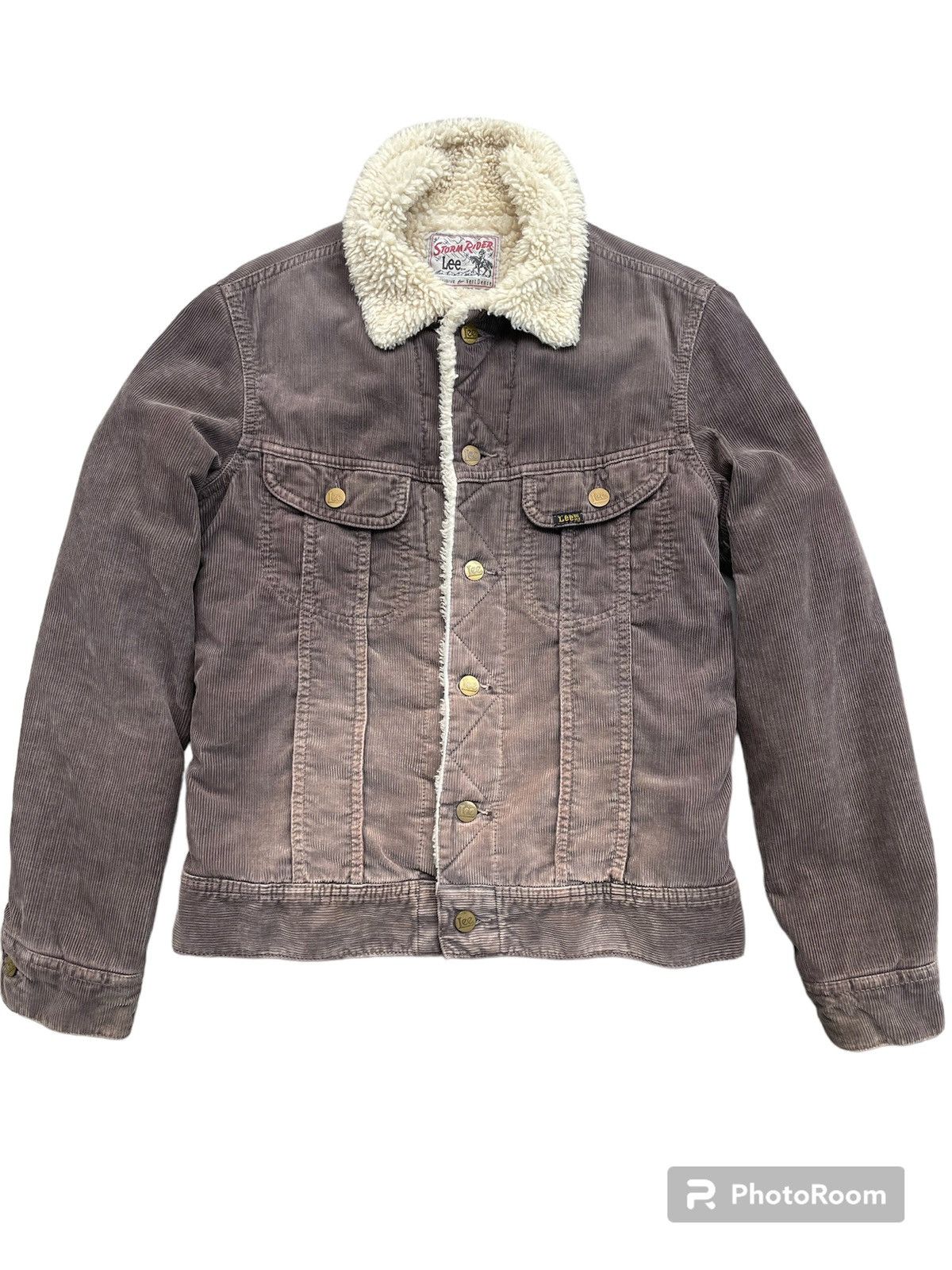 image of Lee Storm Riders Corduroy Trucker Sherpa Jacket in Brown, Men's (Size Small)