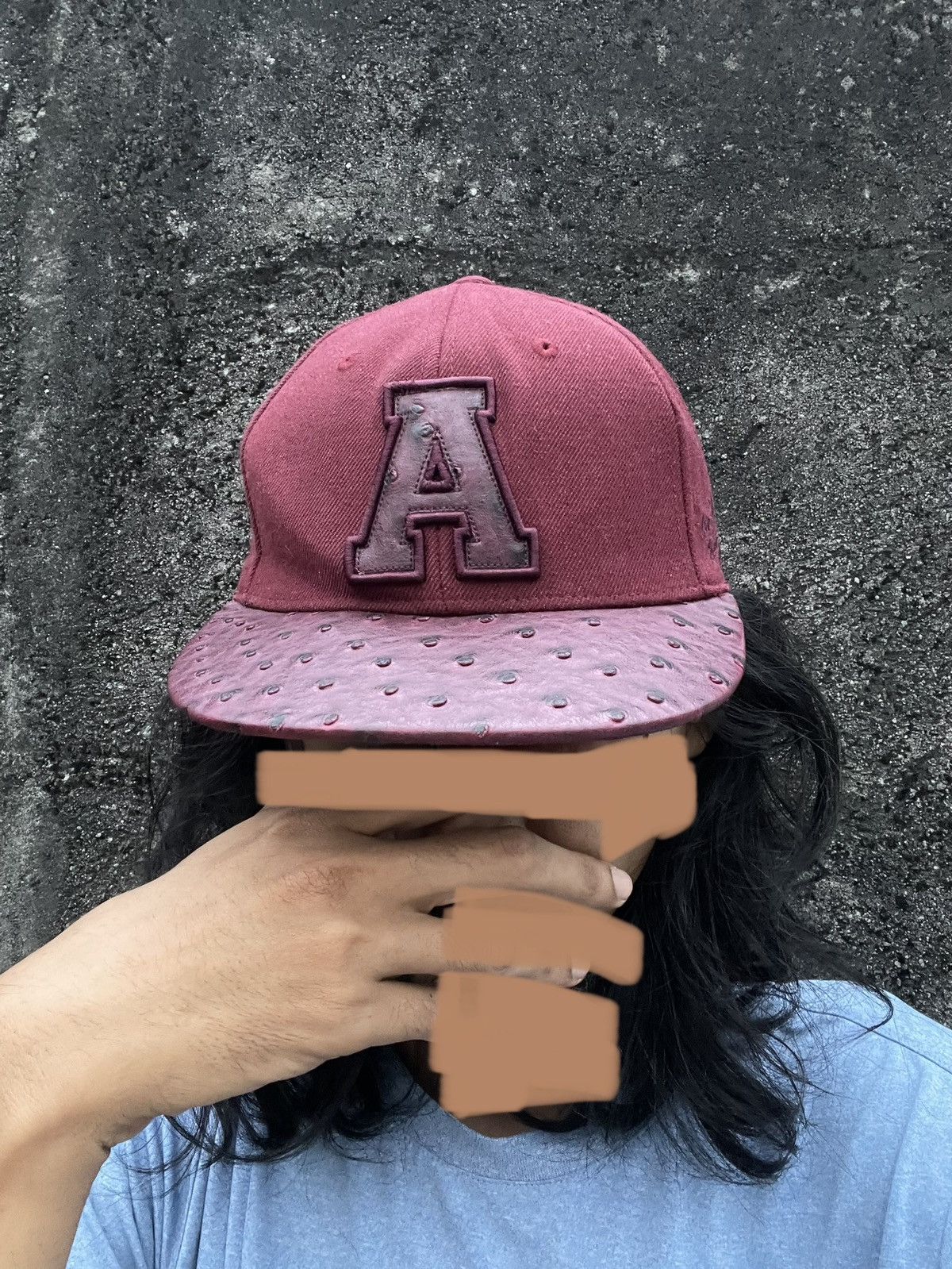 rare unique visor Initia A snap back hat