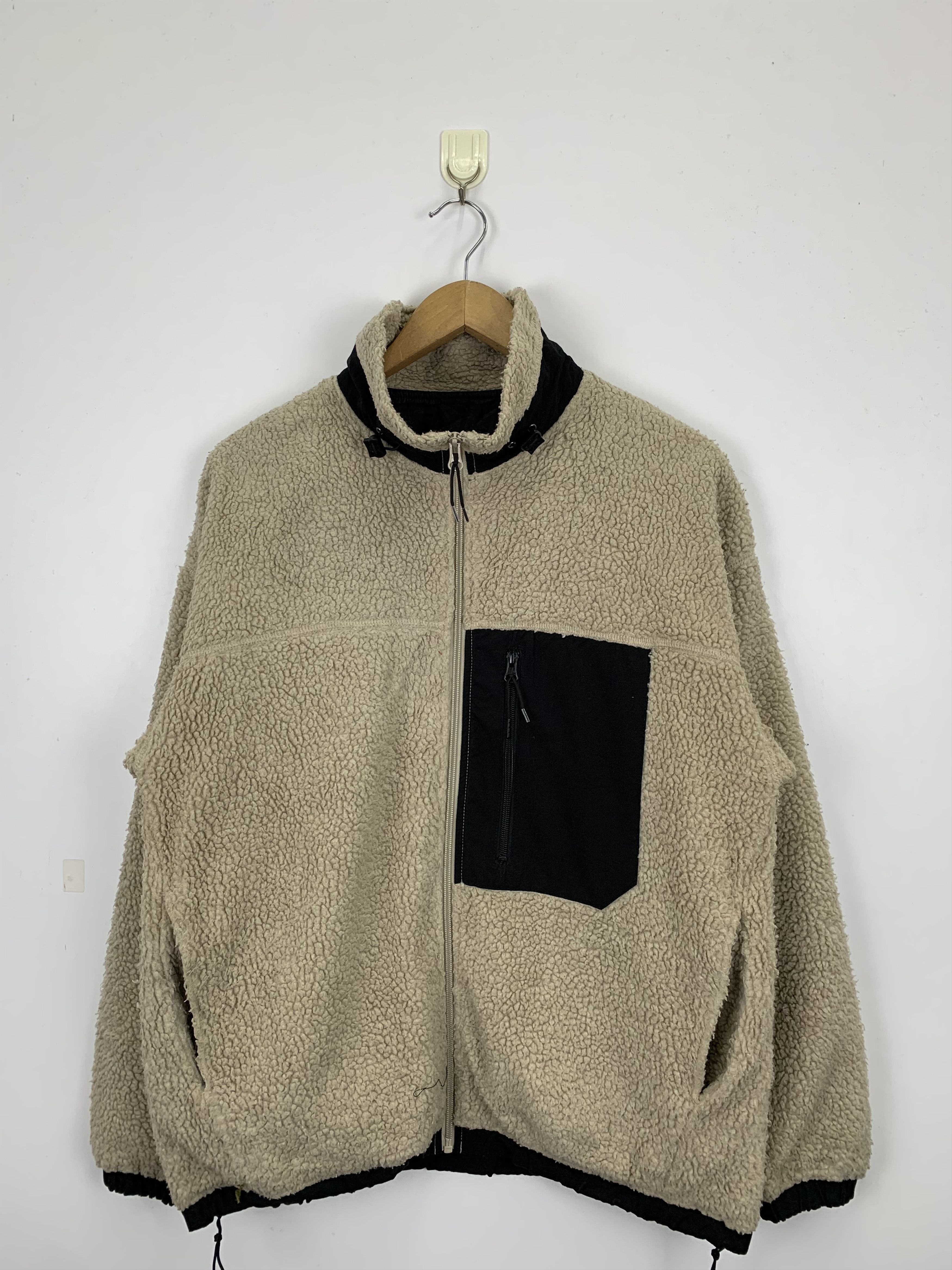 image of Vintage Matted Fleece Jacket in Beige, Men's (Size Large)