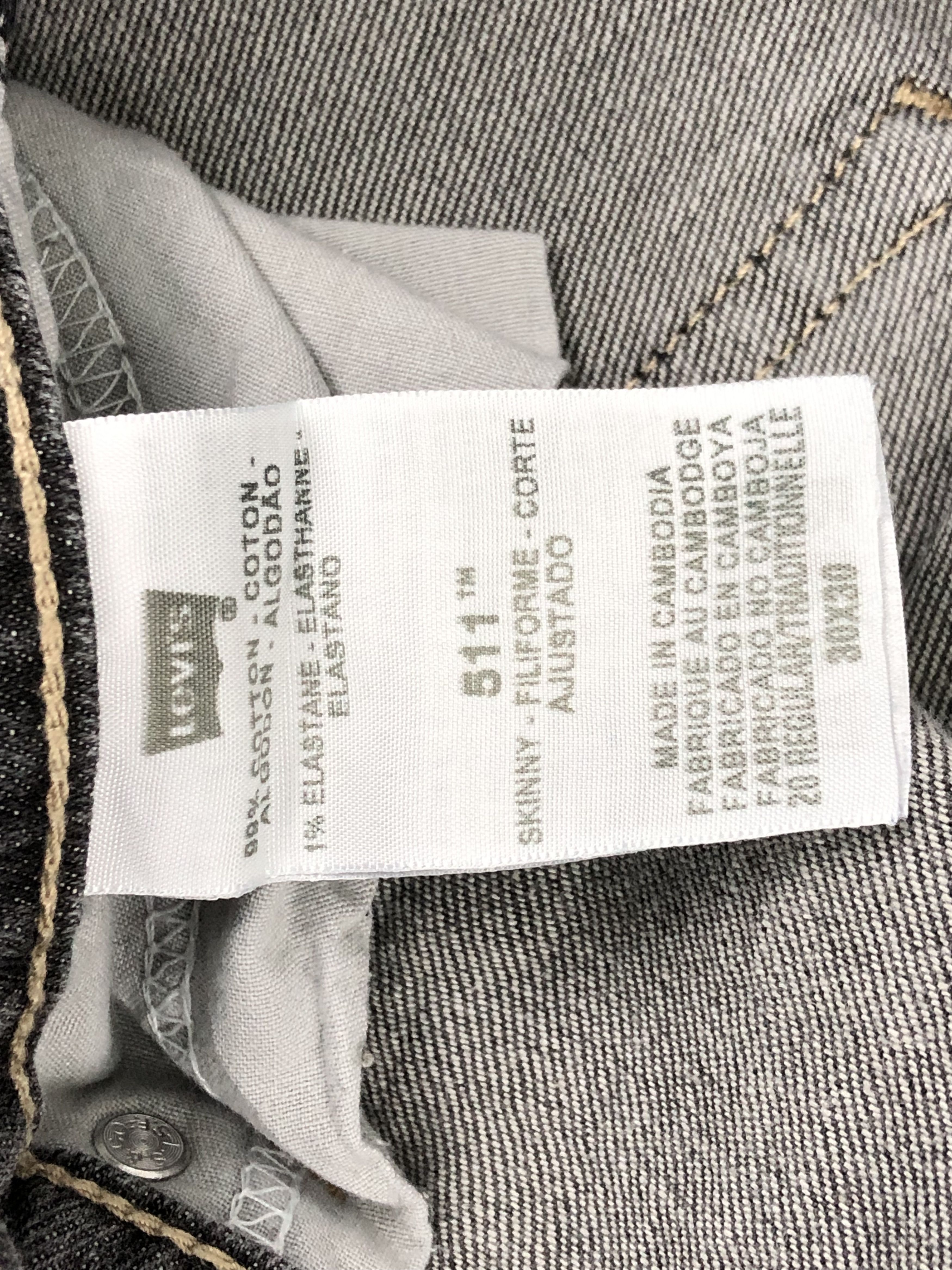 Levi's × Vintage Vintage Levis 511 Faded Black Jeans DP1386 Size US 32 / EU 48 - 6 Thumbnail