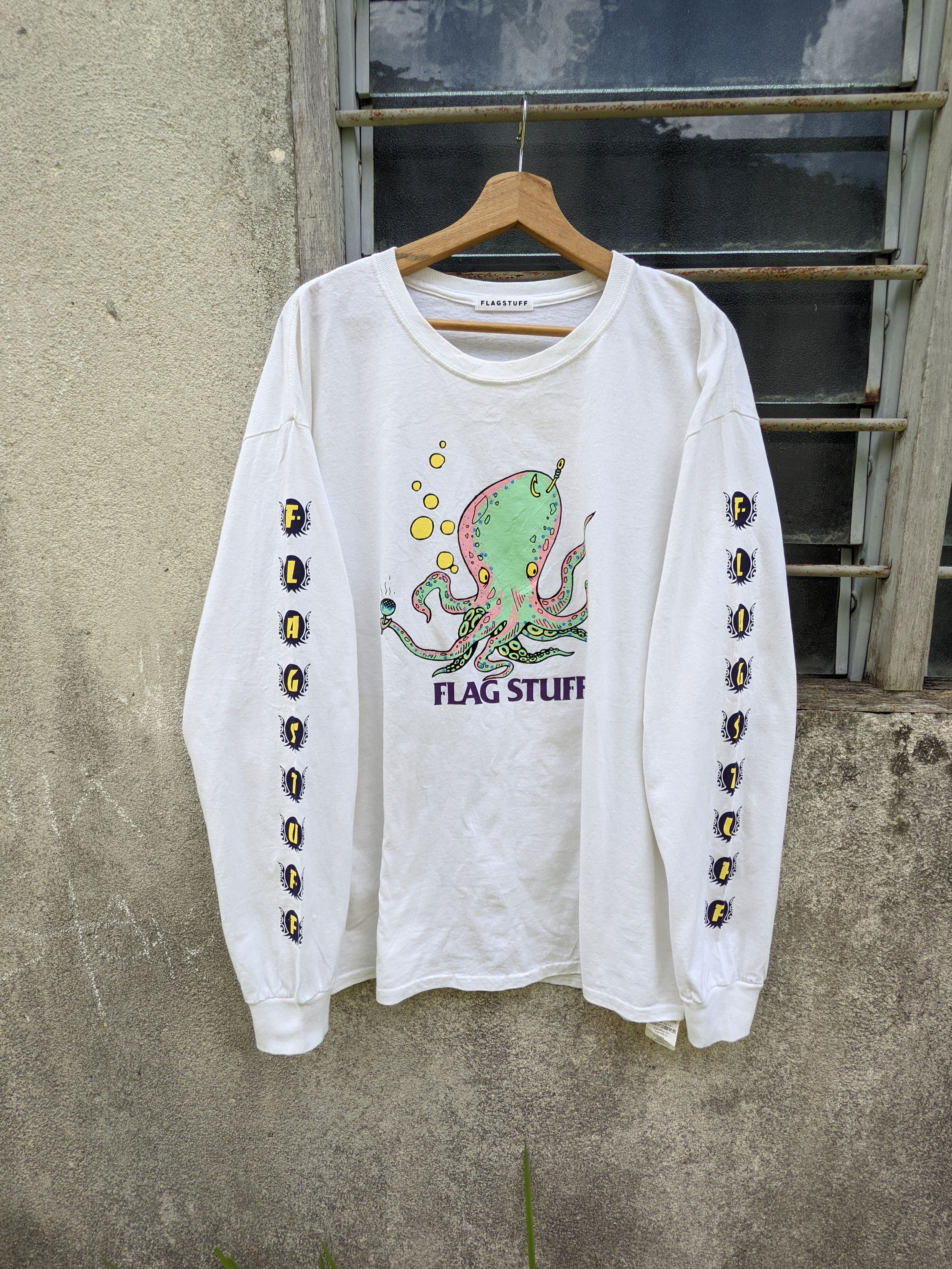 Flagstuff × Octopus Flagstuff Octopus Spellout Long Sleeve Tshirt Size US XL / EU 56 / 4 - 5 Thumbnail